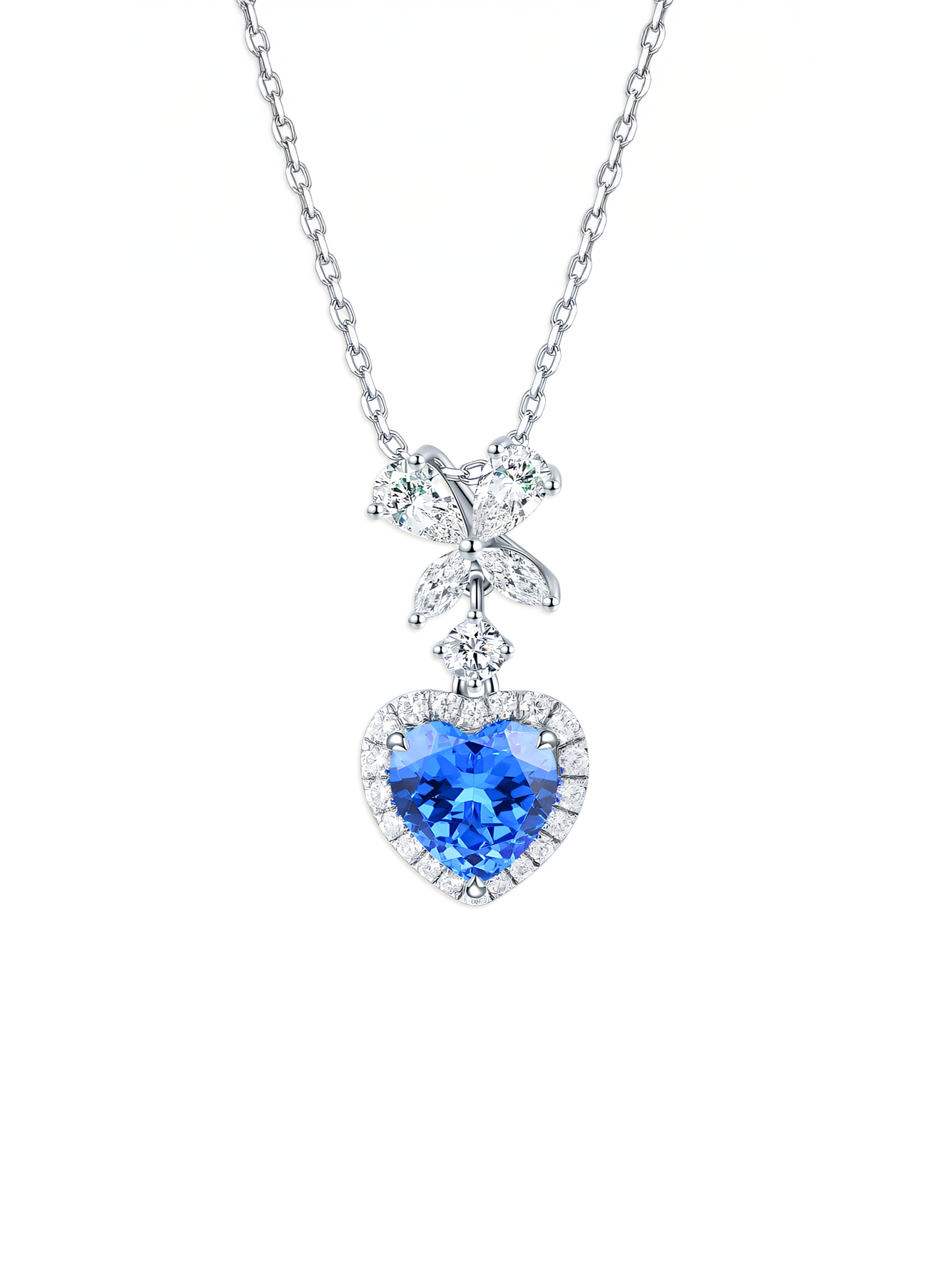 2.41ct Heart Cut Lab-Grown Cobalt Spinel Radiance Pendant