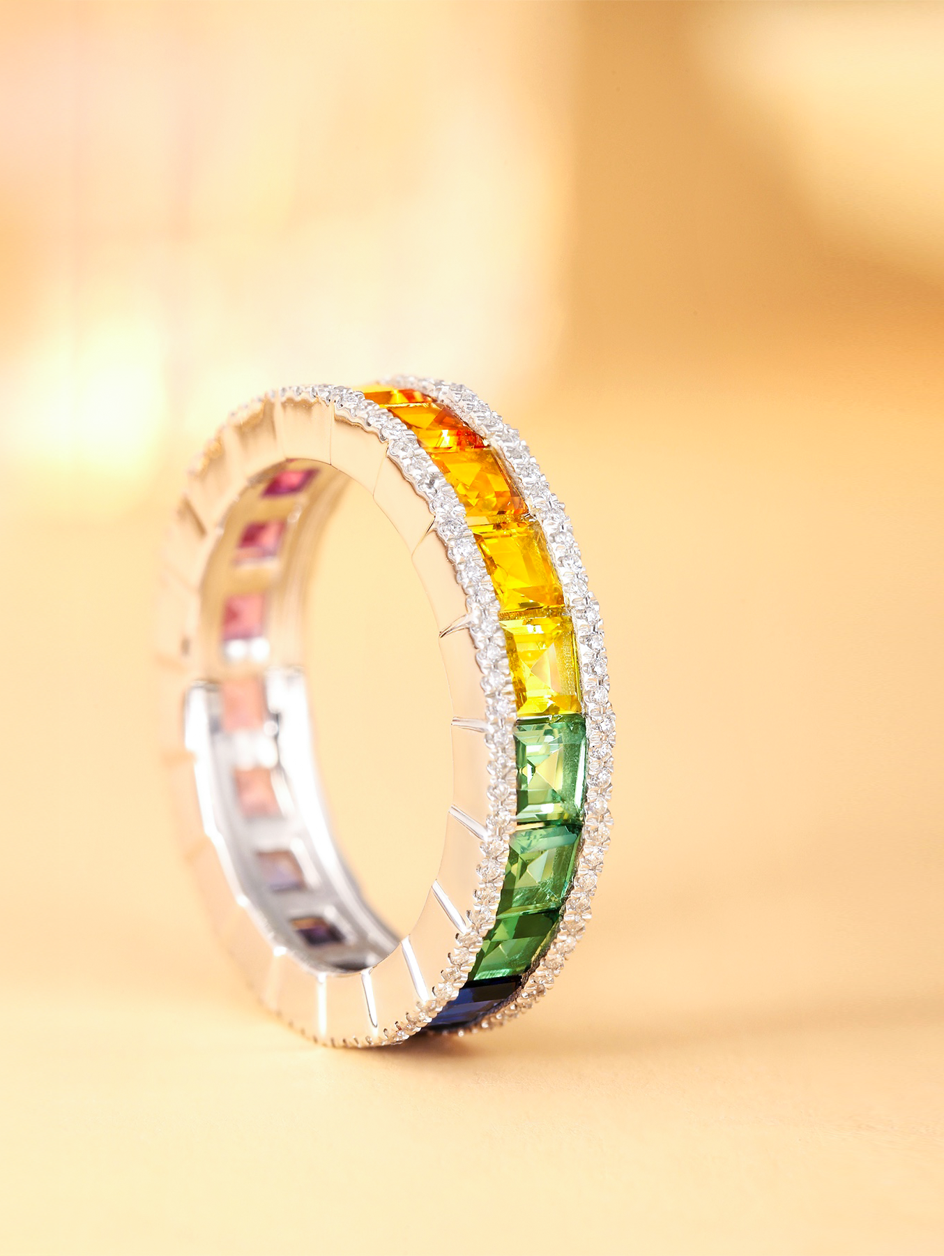 3.47ct Lab-Grown Colored Sapphire Eternity Ring