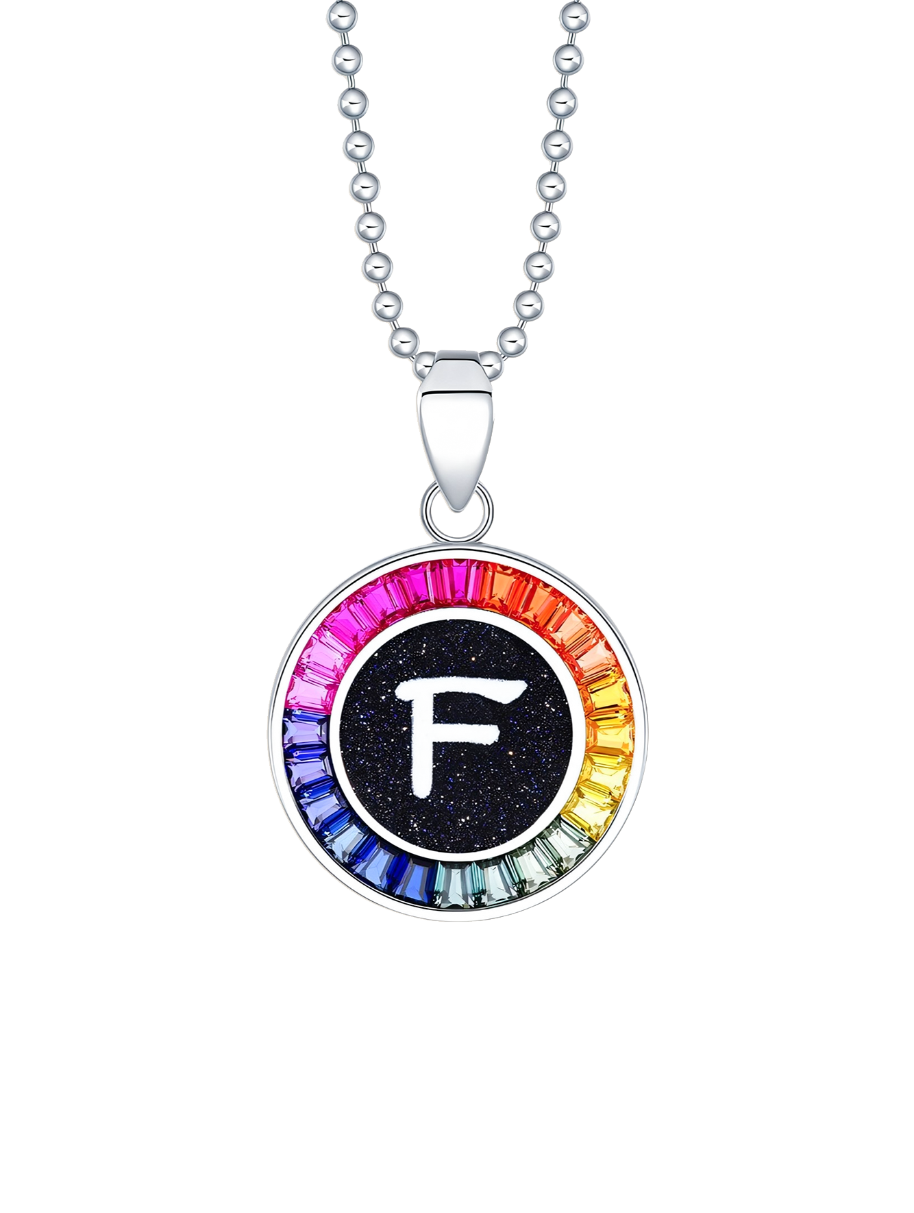 16mm Lab-Grown Colored Sapphire Alphabet Necklace