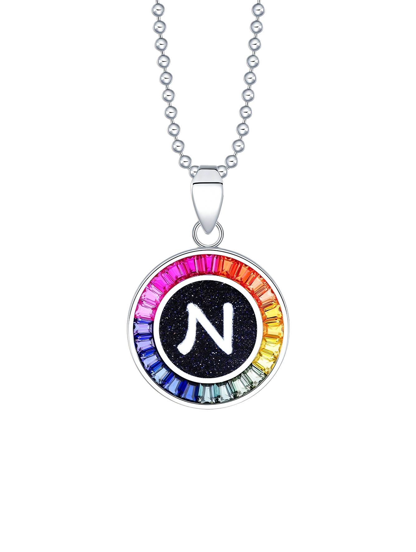 16mm Lab-Grown Colored Sapphire Alphabet Necklace