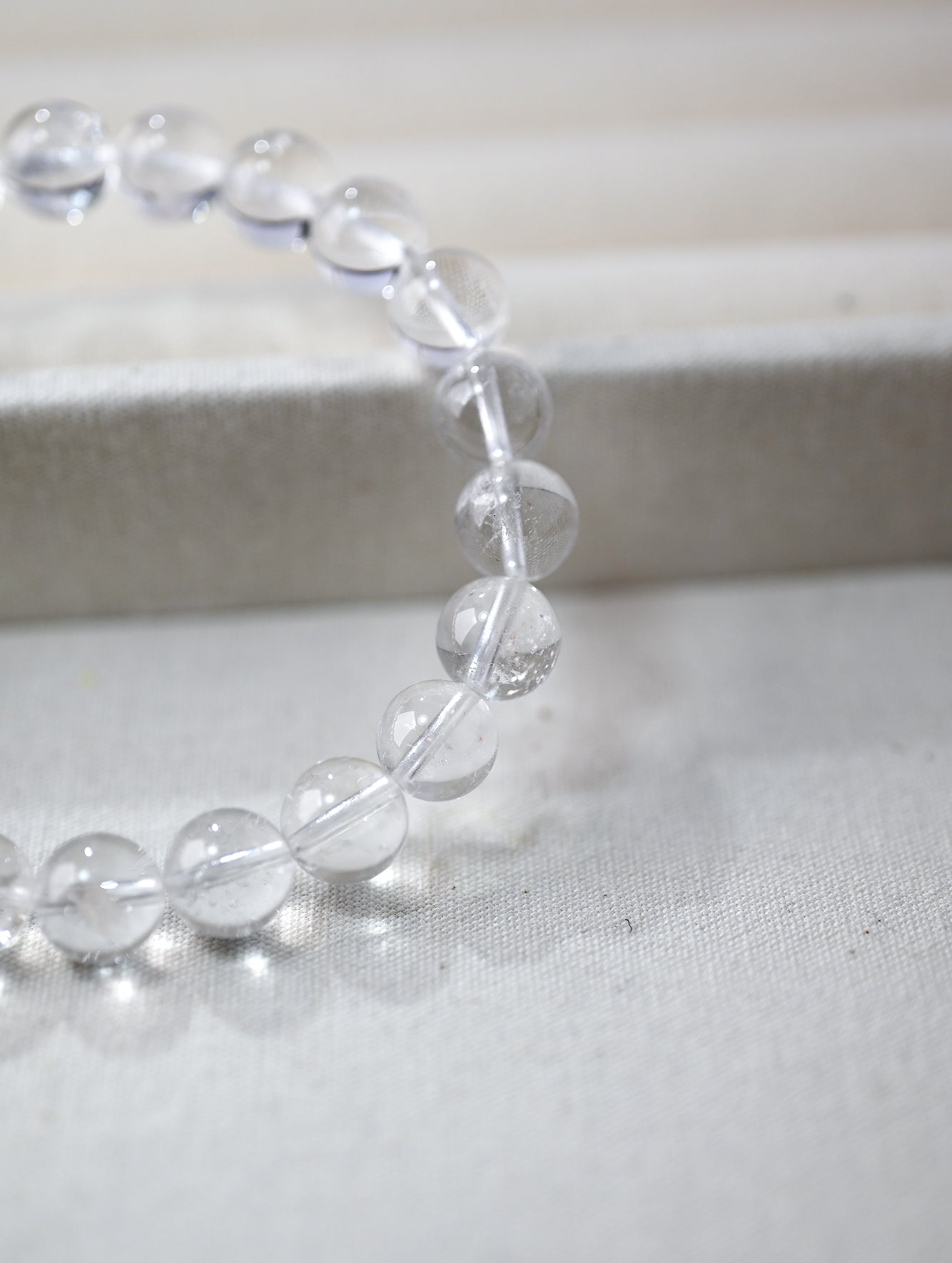 Natural White Crystal Beaded Bracelet