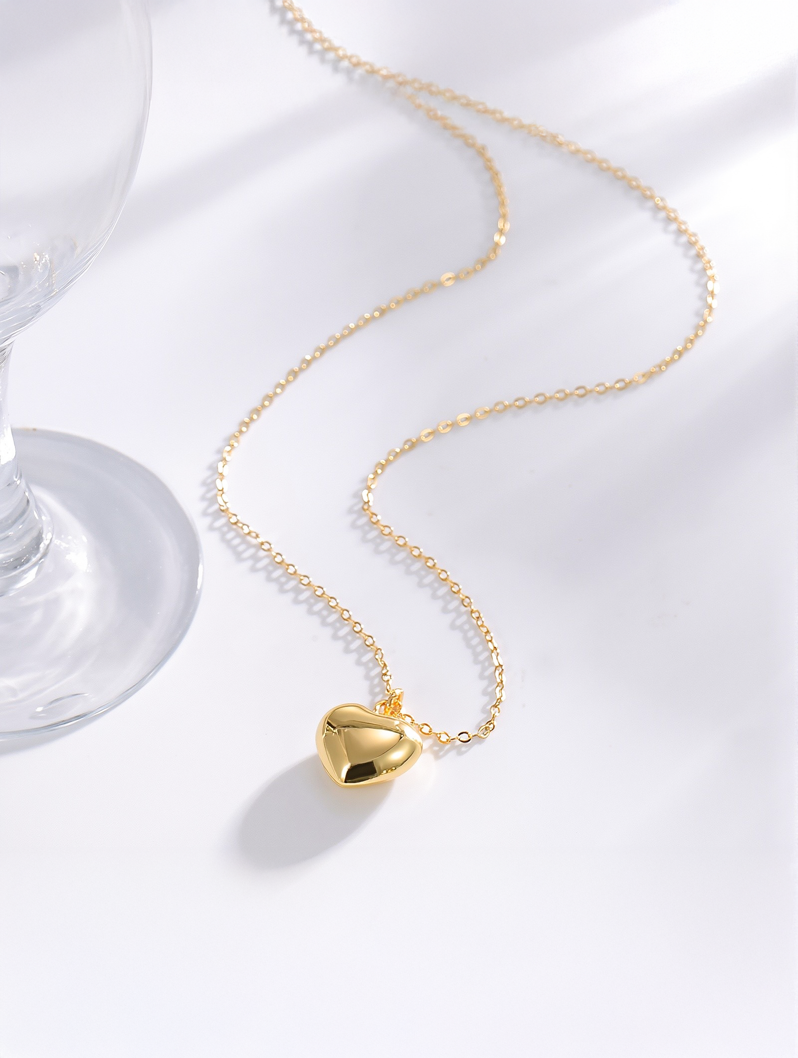 Minimalist 3D Heart Pendant Necklace