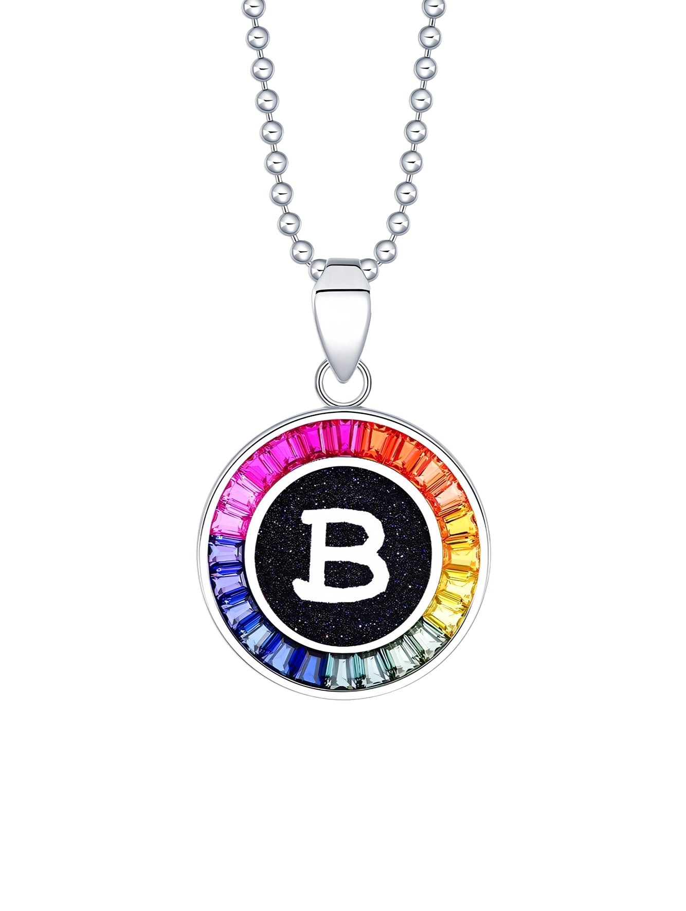 16mm Lab-Grown Colored Sapphire Alphabet Necklace