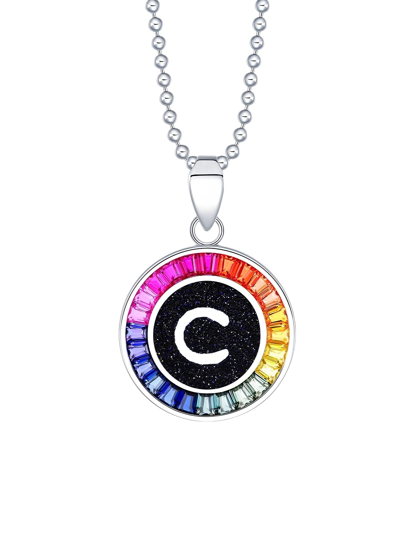 16mm Lab-Grown Colored Sapphire Alphabet Necklace