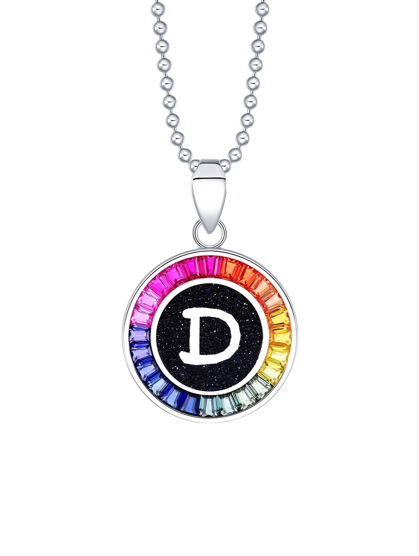 16mm Lab-Grown Colored Sapphire Alphabet Necklace