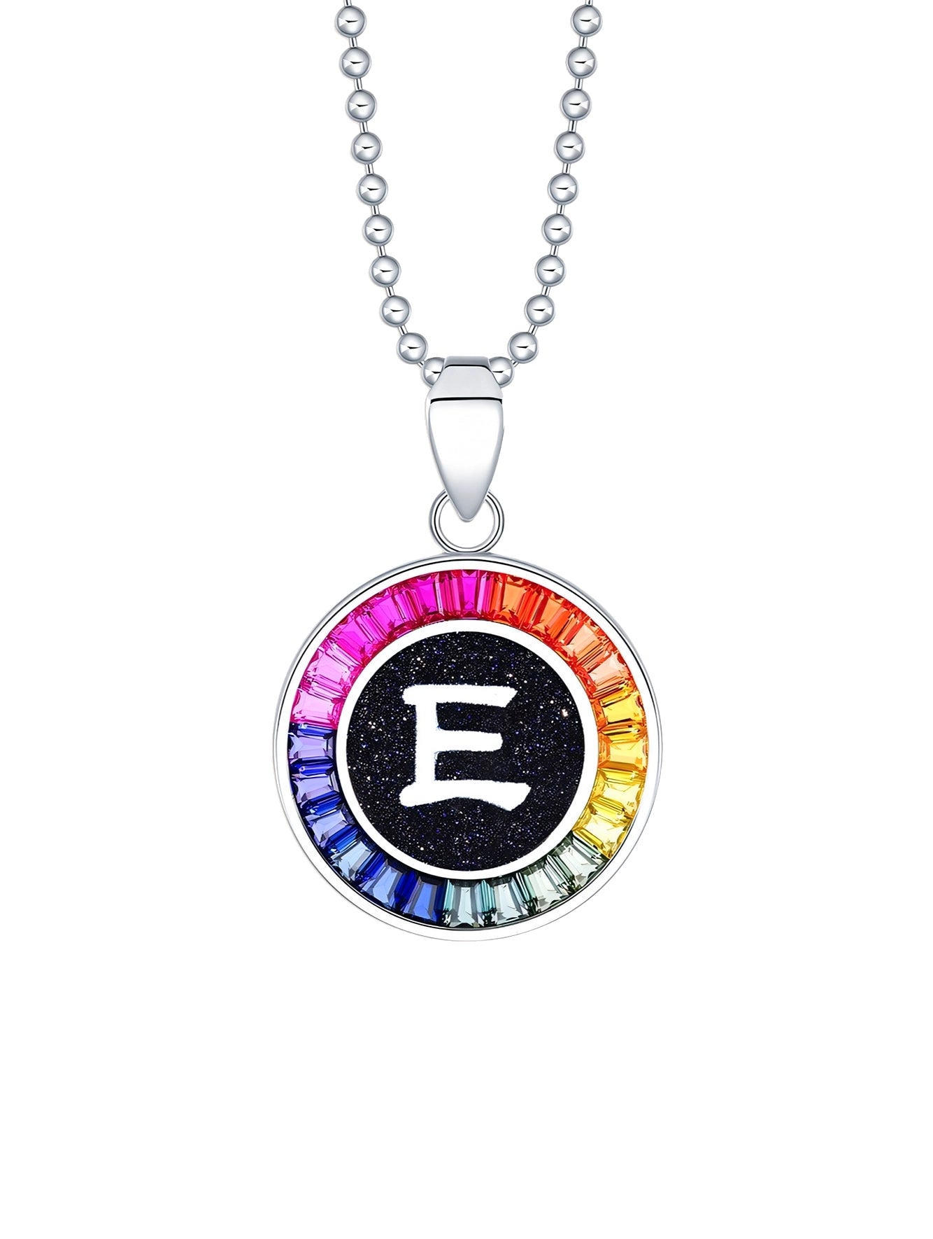 16mm Lab-Grown Colored Sapphire Alphabet Necklace