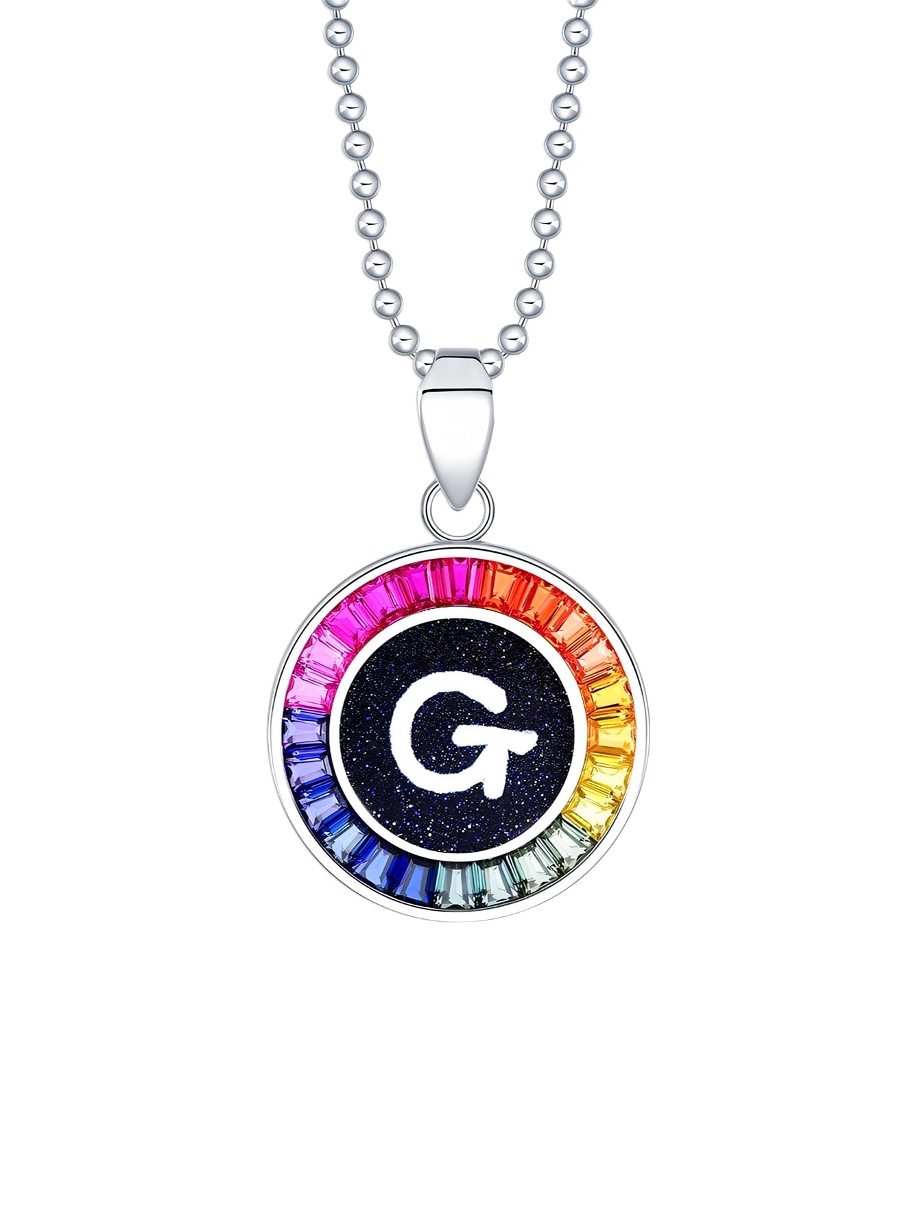 16mm Lab-Grown Colored Sapphire Alphabet Necklace