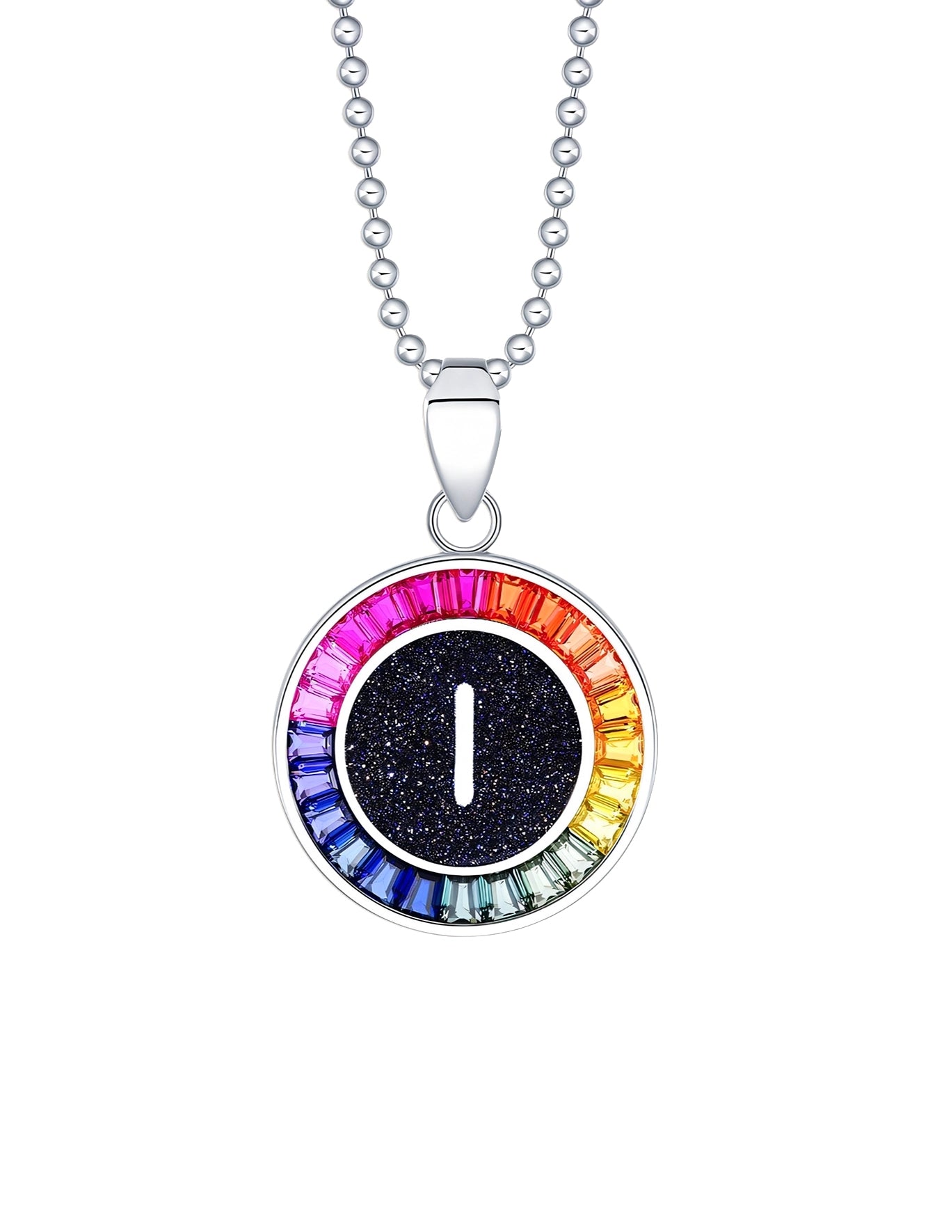 16mm Lab-Grown Colored Sapphire Alphabet Necklace