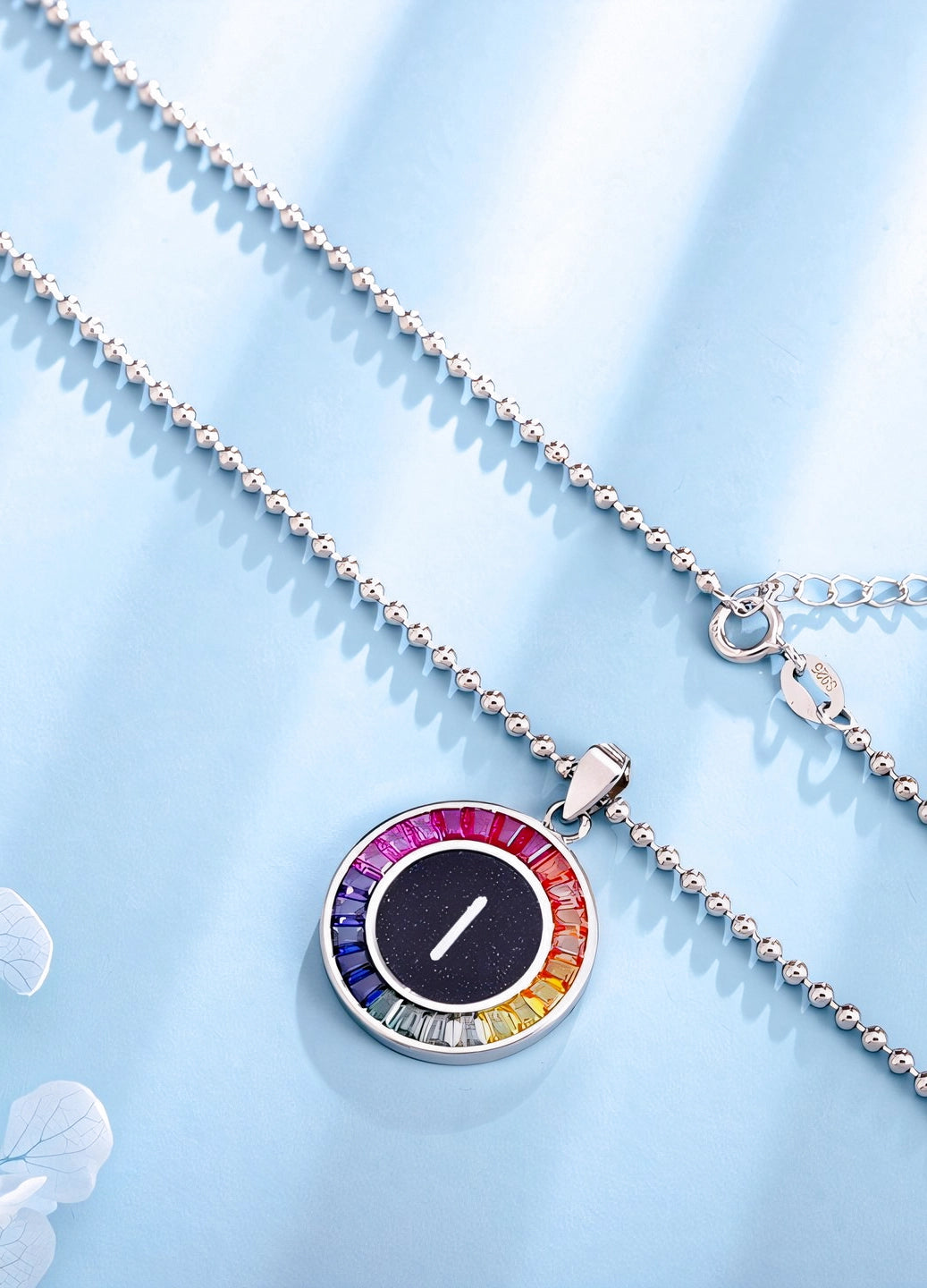 16mm Lab-Grown Colored Sapphire Alphabet Necklace