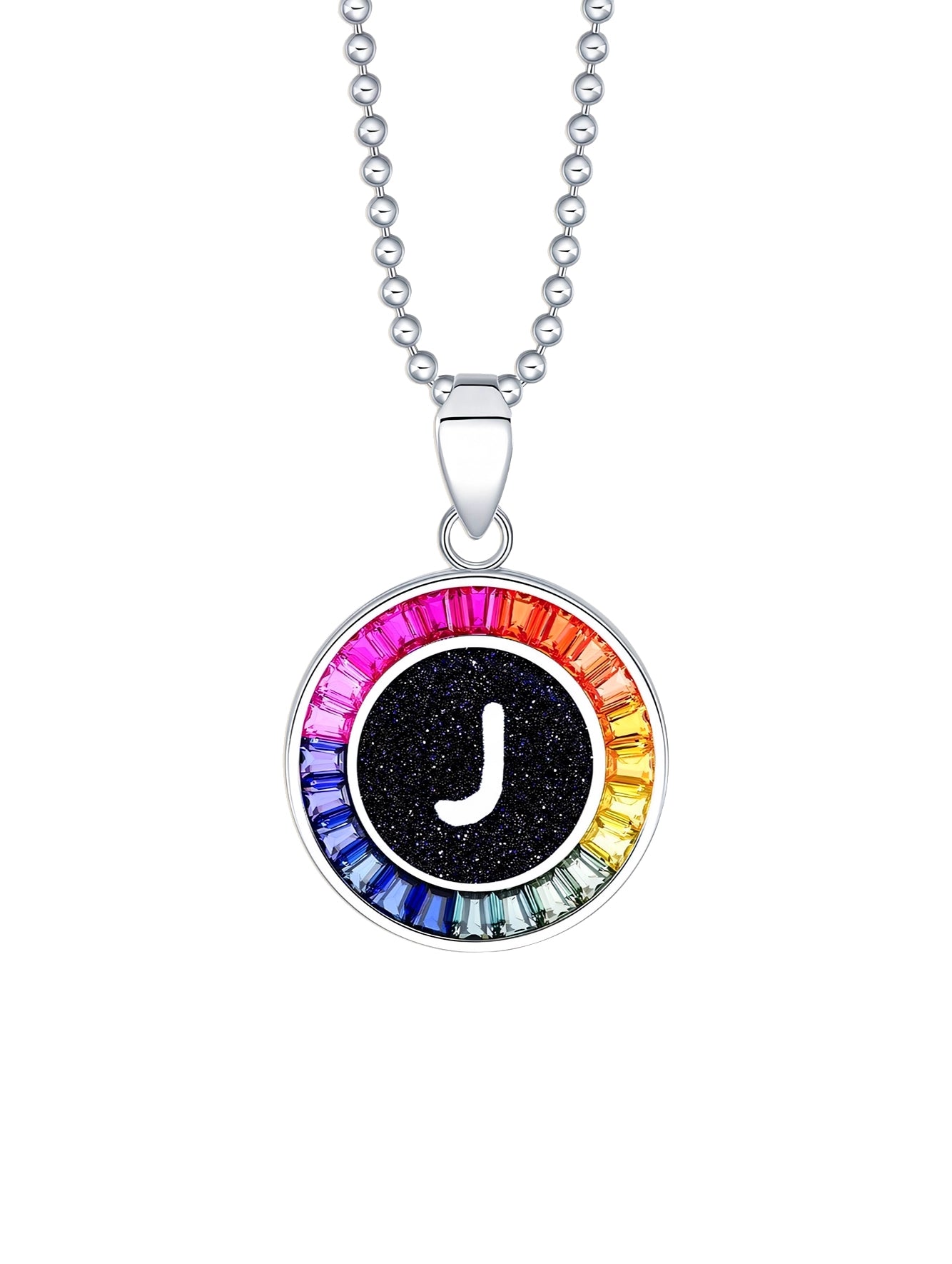 16mm Lab-Grown Colored Sapphire Alphabet Necklace