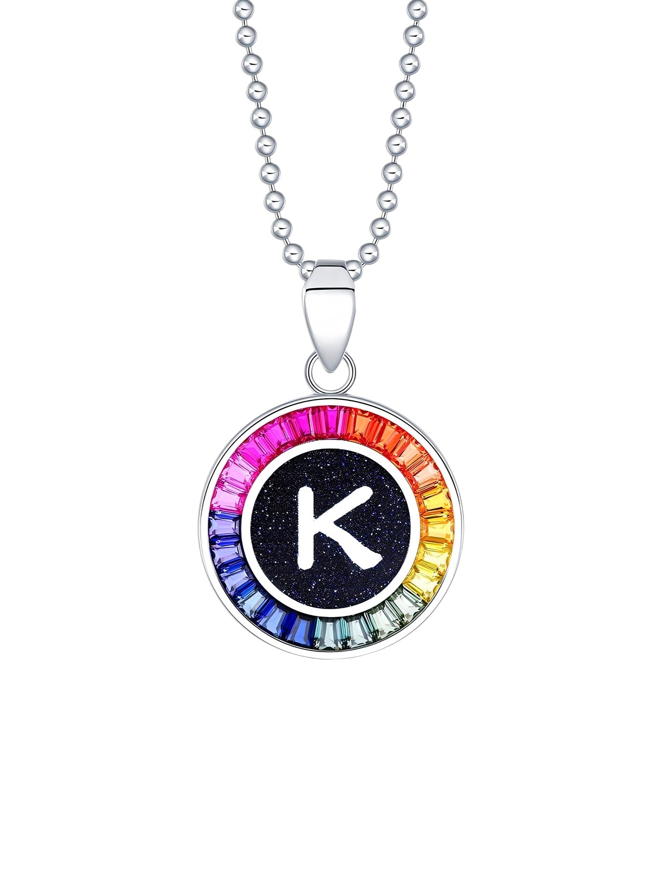 16mm Lab-Grown Colored Sapphire Alphabet Necklace