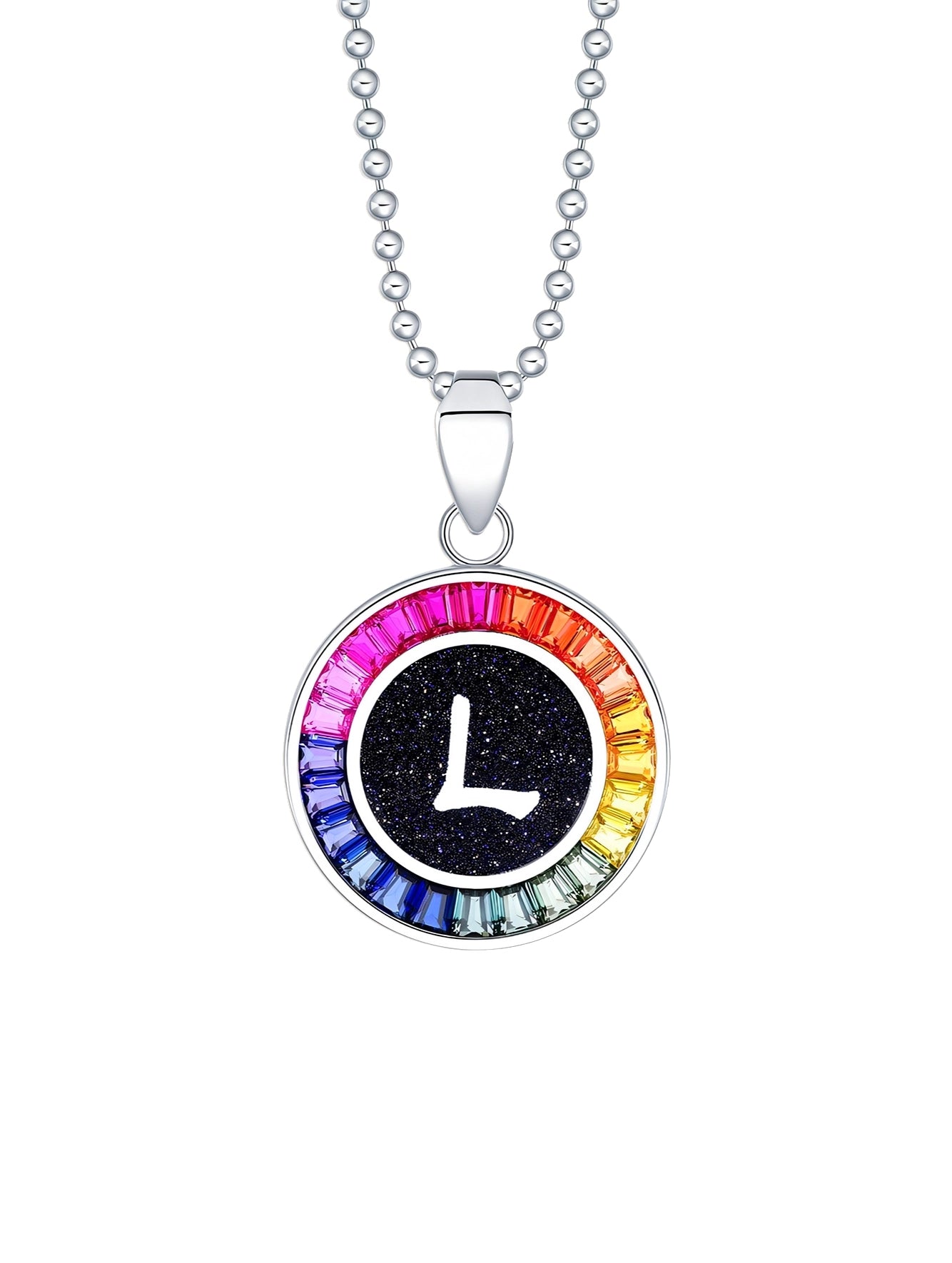 16mm Lab-Grown Colored Sapphire Alphabet Necklace