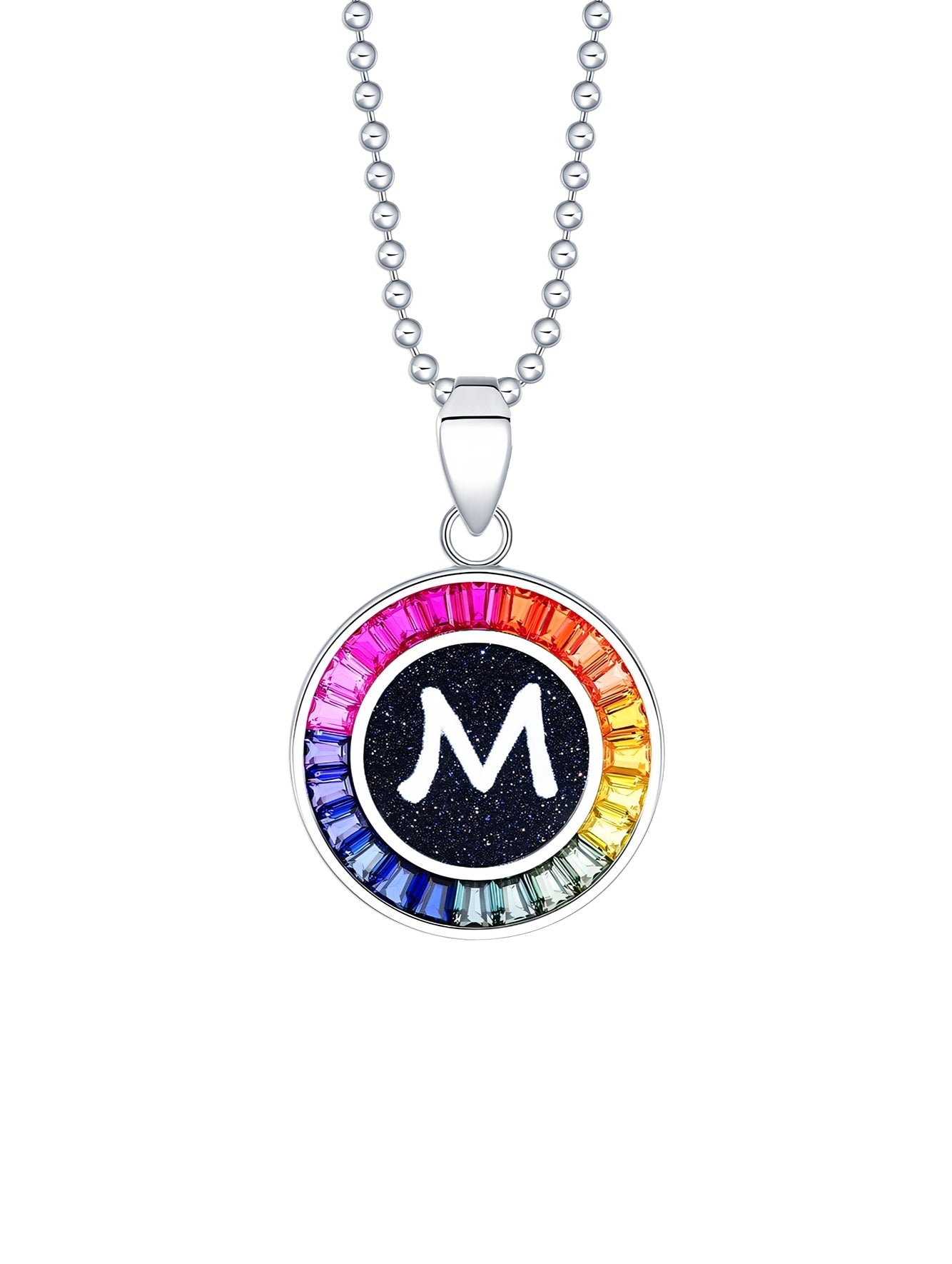 16mm Lab-Grown Colored Sapphire Alphabet Necklace