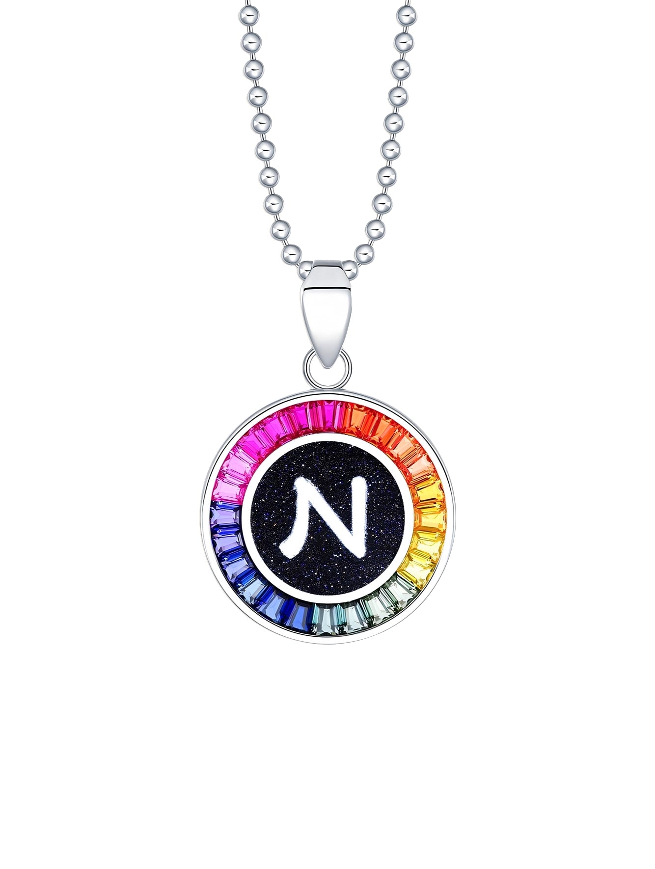 16mm Lab-Grown Colored Sapphire Alphabet Necklace