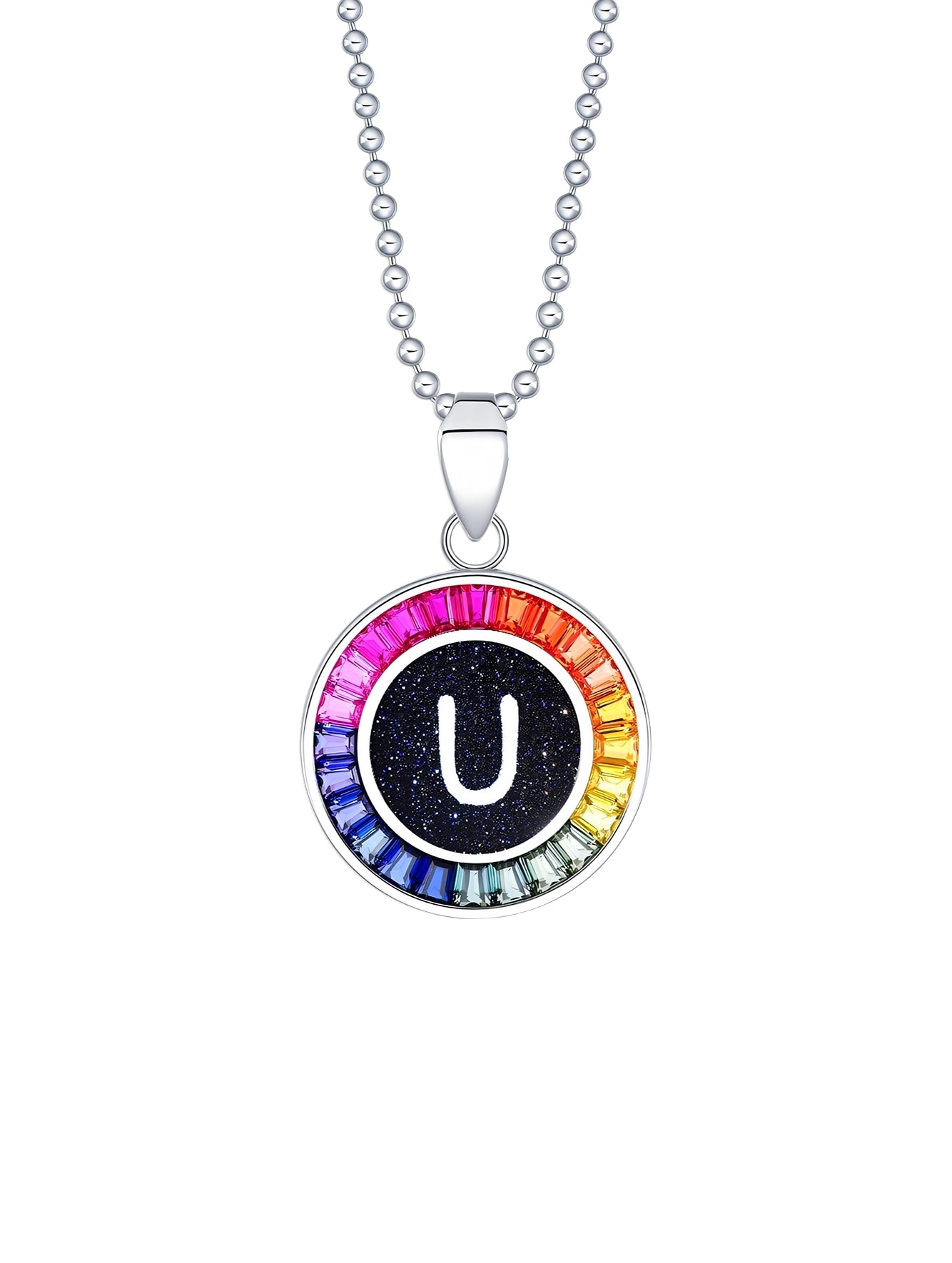 16mm Lab-Grown Colored Sapphire Alphabet Necklace