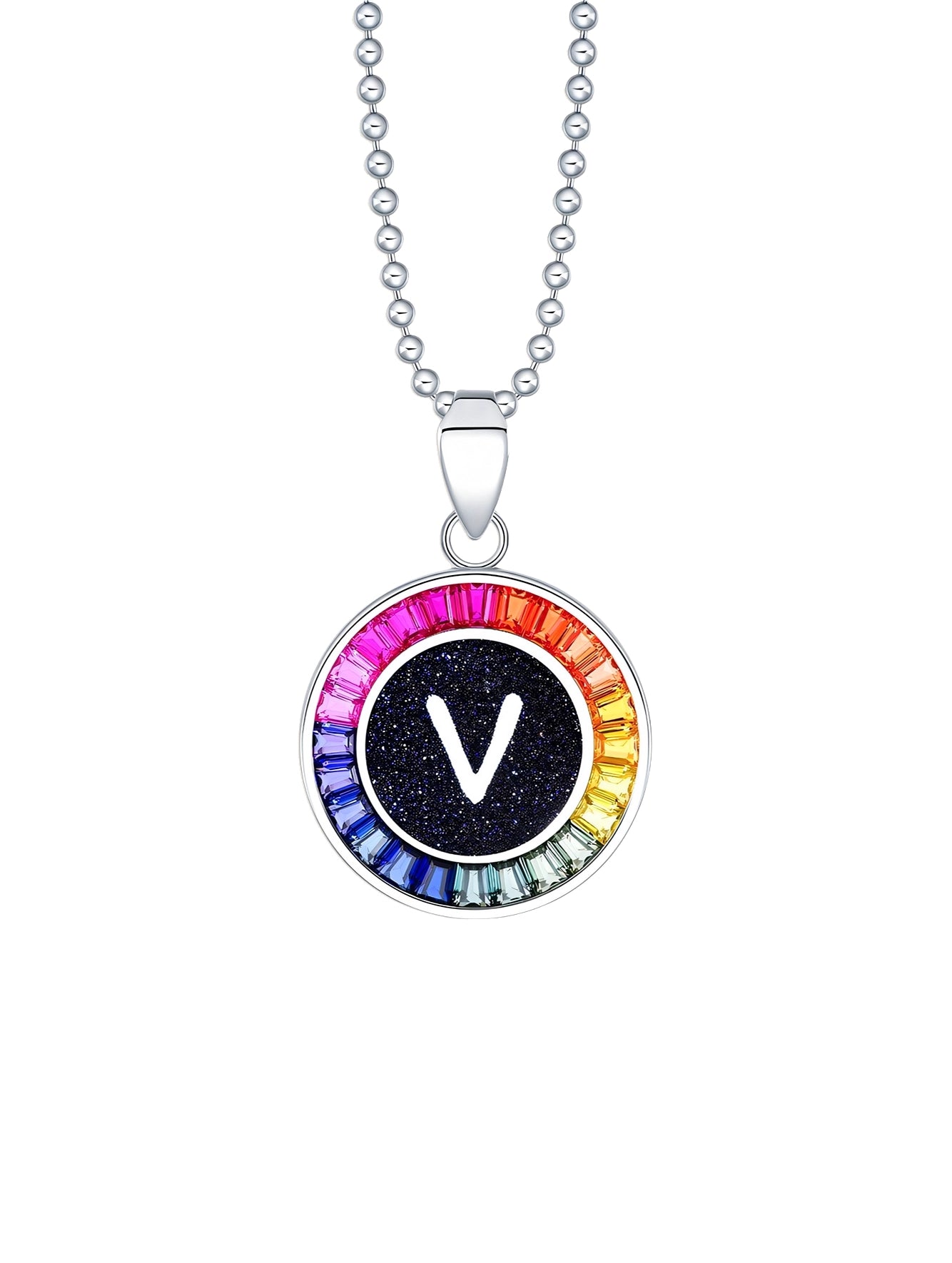 16mm Lab-Grown Colored Sapphire Alphabet Necklace