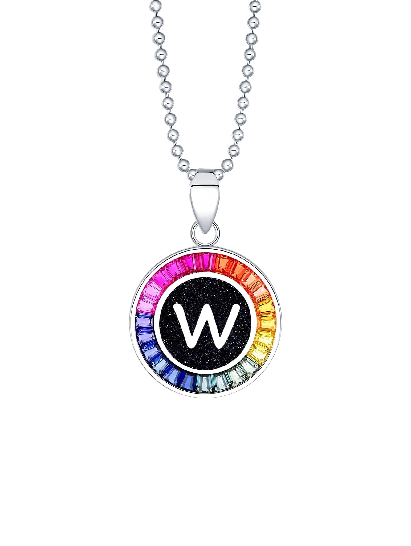 16mm Lab-Grown Colored Sapphire Alphabet Necklace