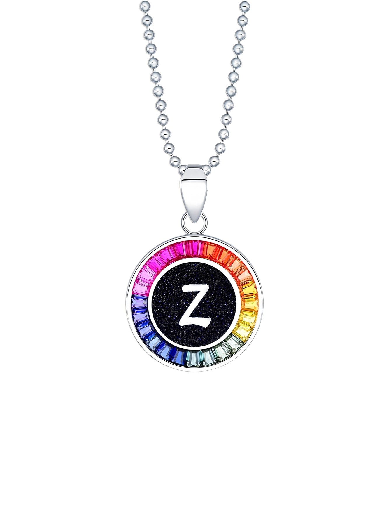 16mm Lab-Grown Colored Sapphire Alphabet Necklace