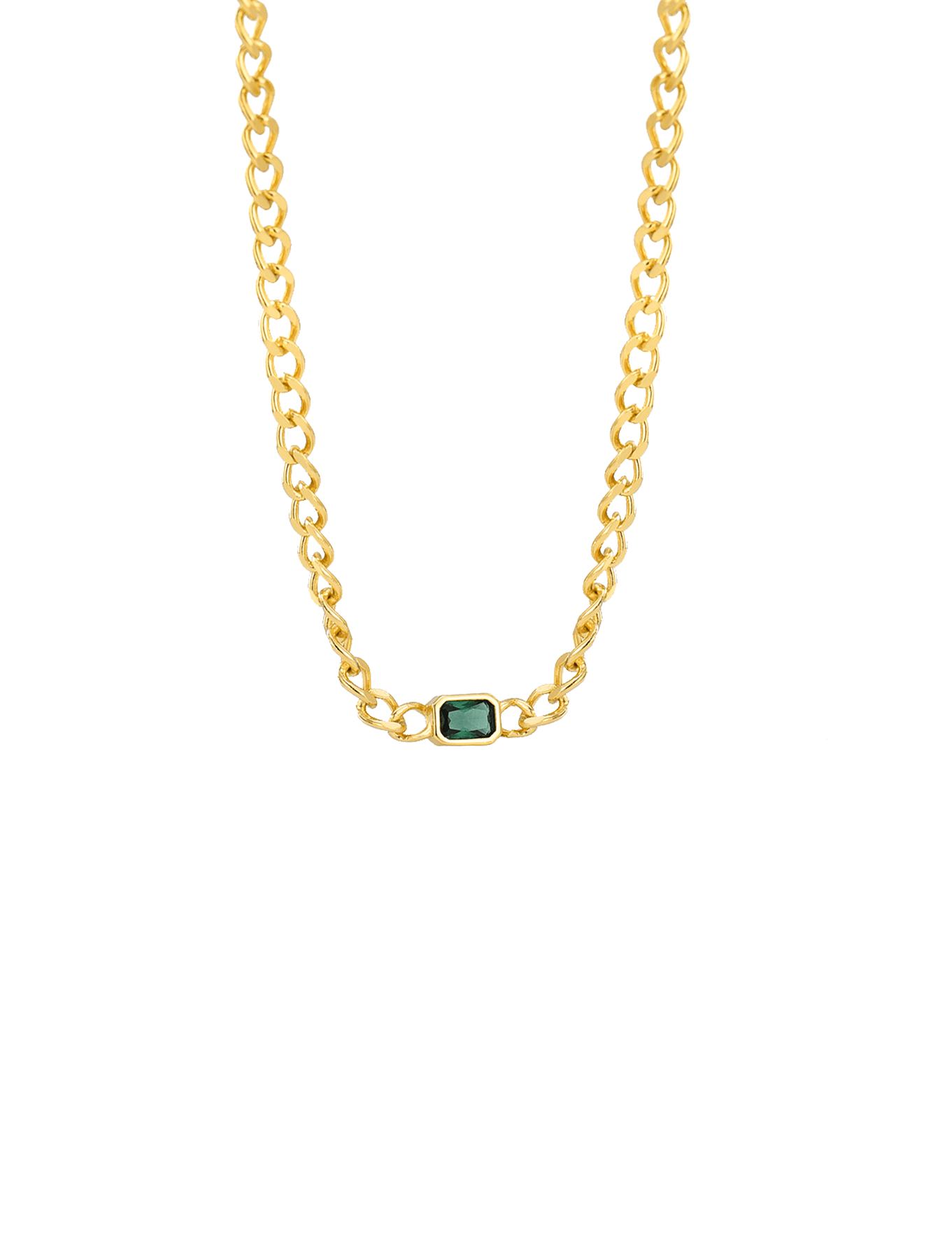 Vintage Cubic Zirconia Cuban Chain Necklace