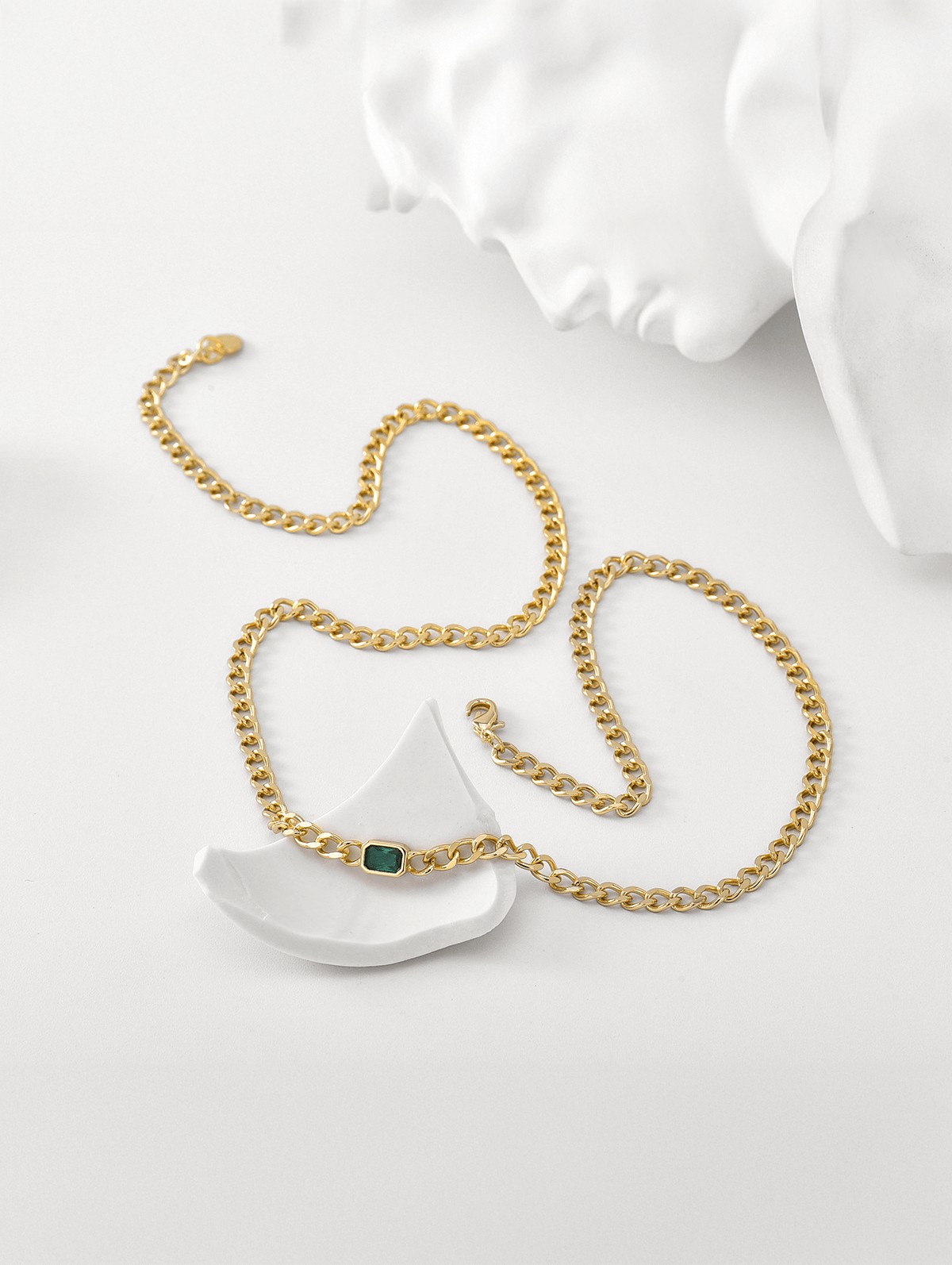 Vintage Cubic Zirconia Cuban Chain Necklace