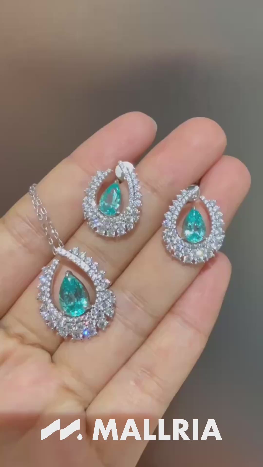 3.88ct Pear Lab-Grown Paraiba Tourmaline Radiant Moonlight Halo Earrings