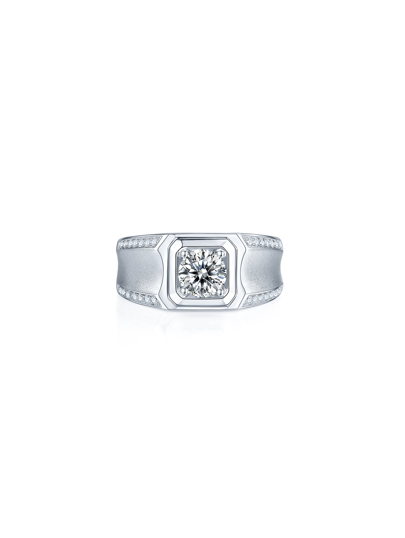 Men’s D Color Wide Band Moissanite Ring