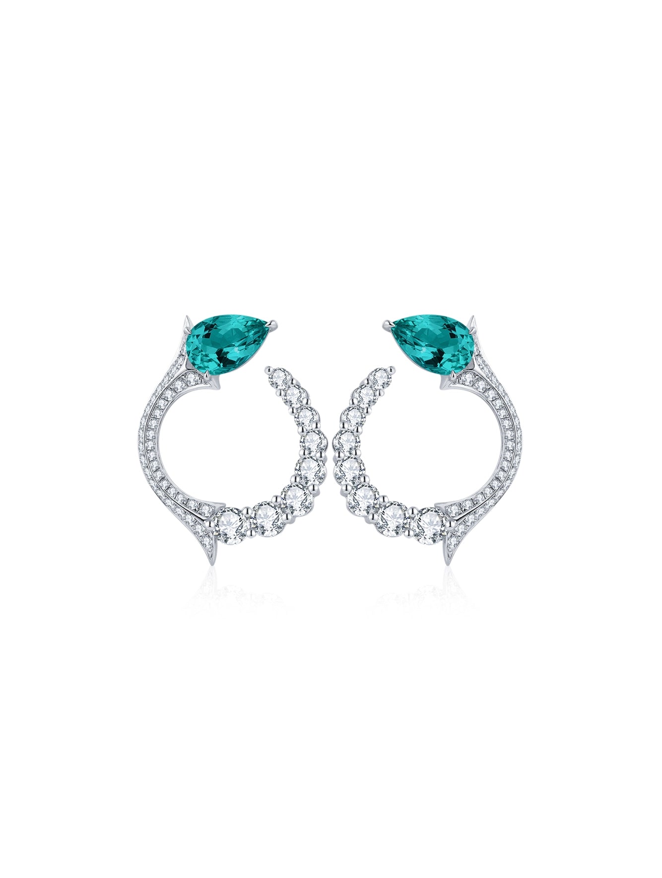 3.18ct Pear Lab-Grown Emerald Enchanting Earrings
