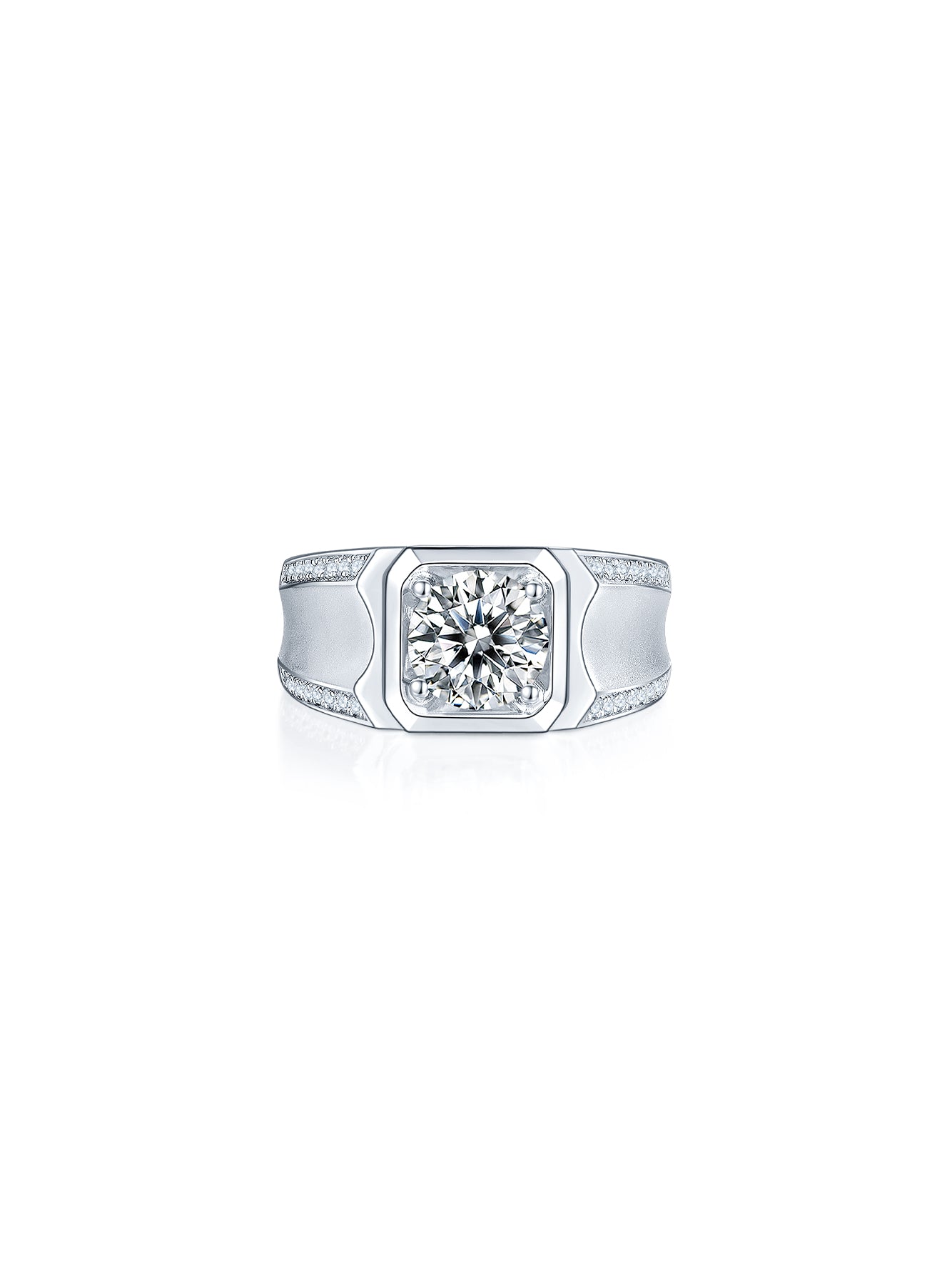 Men’s D Color Wide Band Moissanite Ring