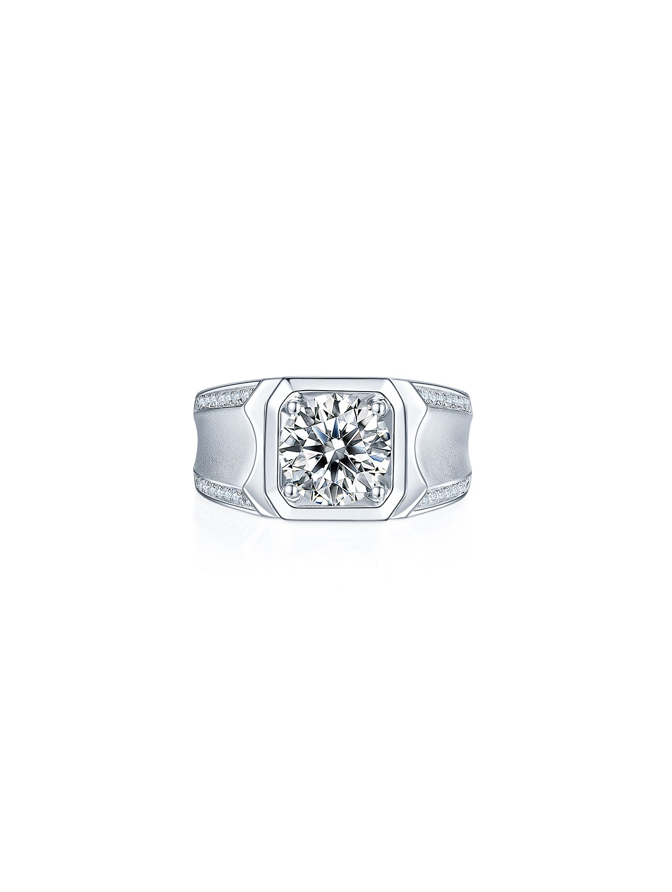 Men’s D Color Wide Band Moissanite Ring