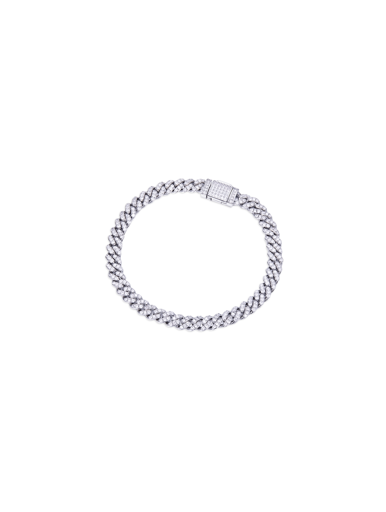 6mm Width Moissanite Cuban Link Bracelet