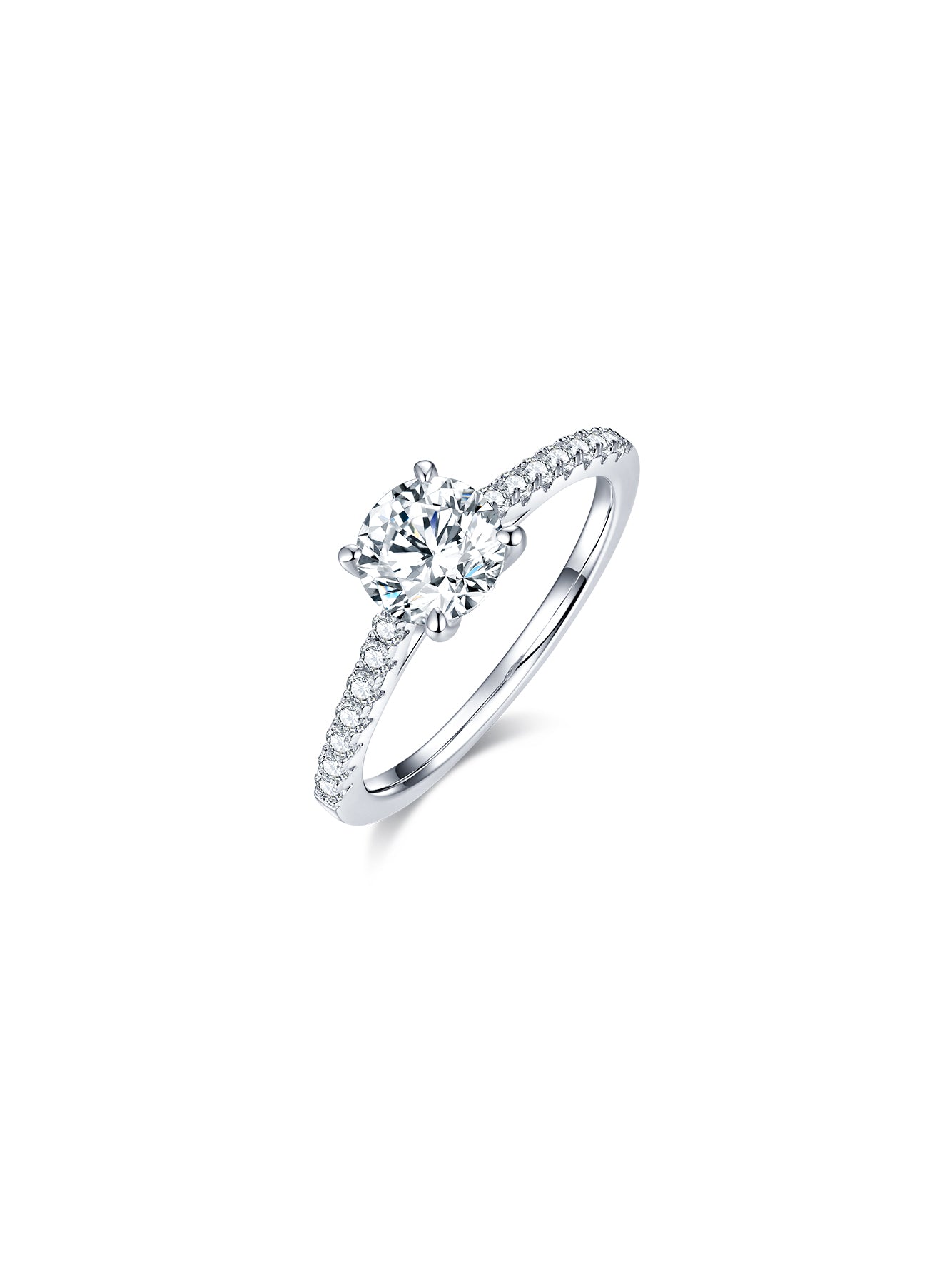 1ct Classic D Color Round Moissanite Half Eternity Ring