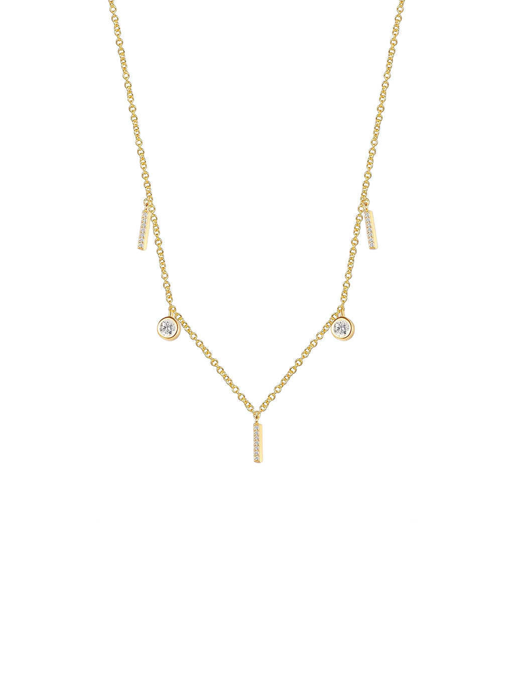 Droplet V-Shaped Geometric Chain Necklace