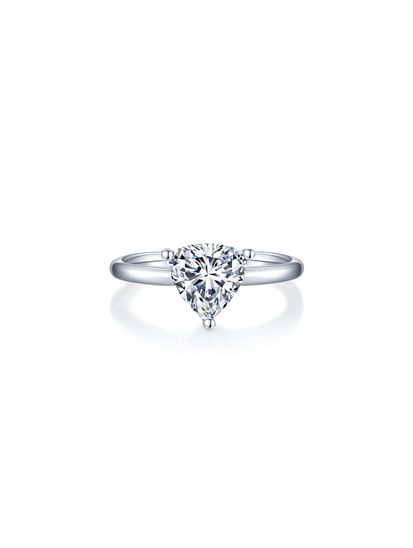 Classic Trillion Cut Moissanite Solitaire Ring
