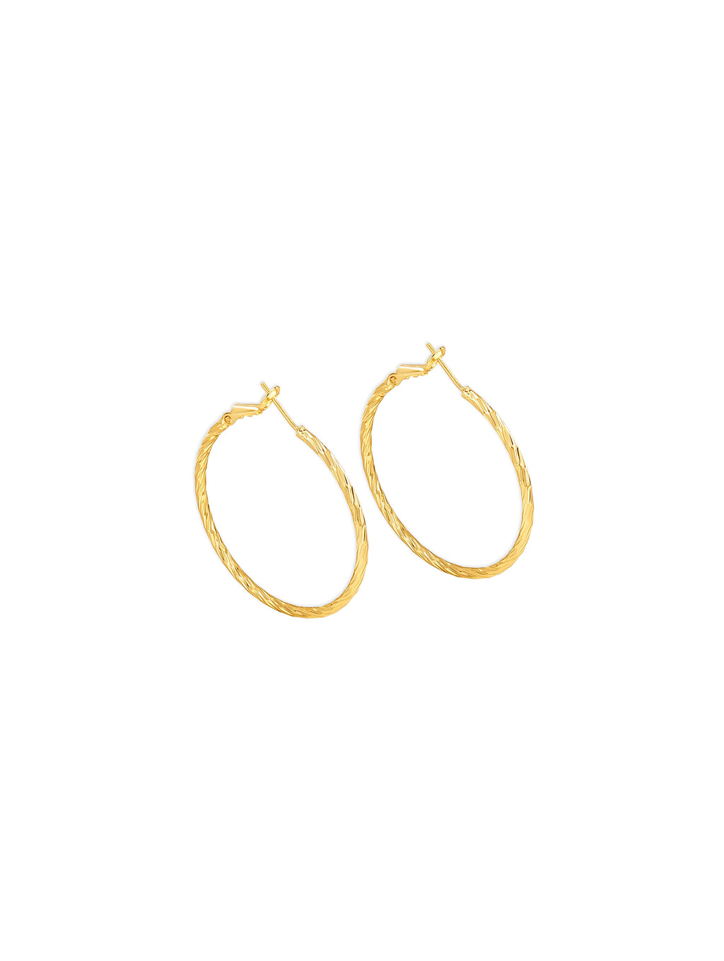 Textured Diagonal Hoop Earrings