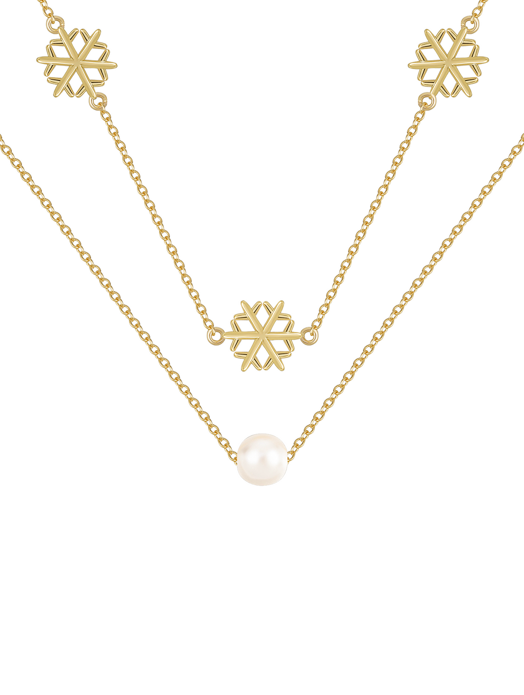 High-End Double-Layer Snowflake Chain Necklace