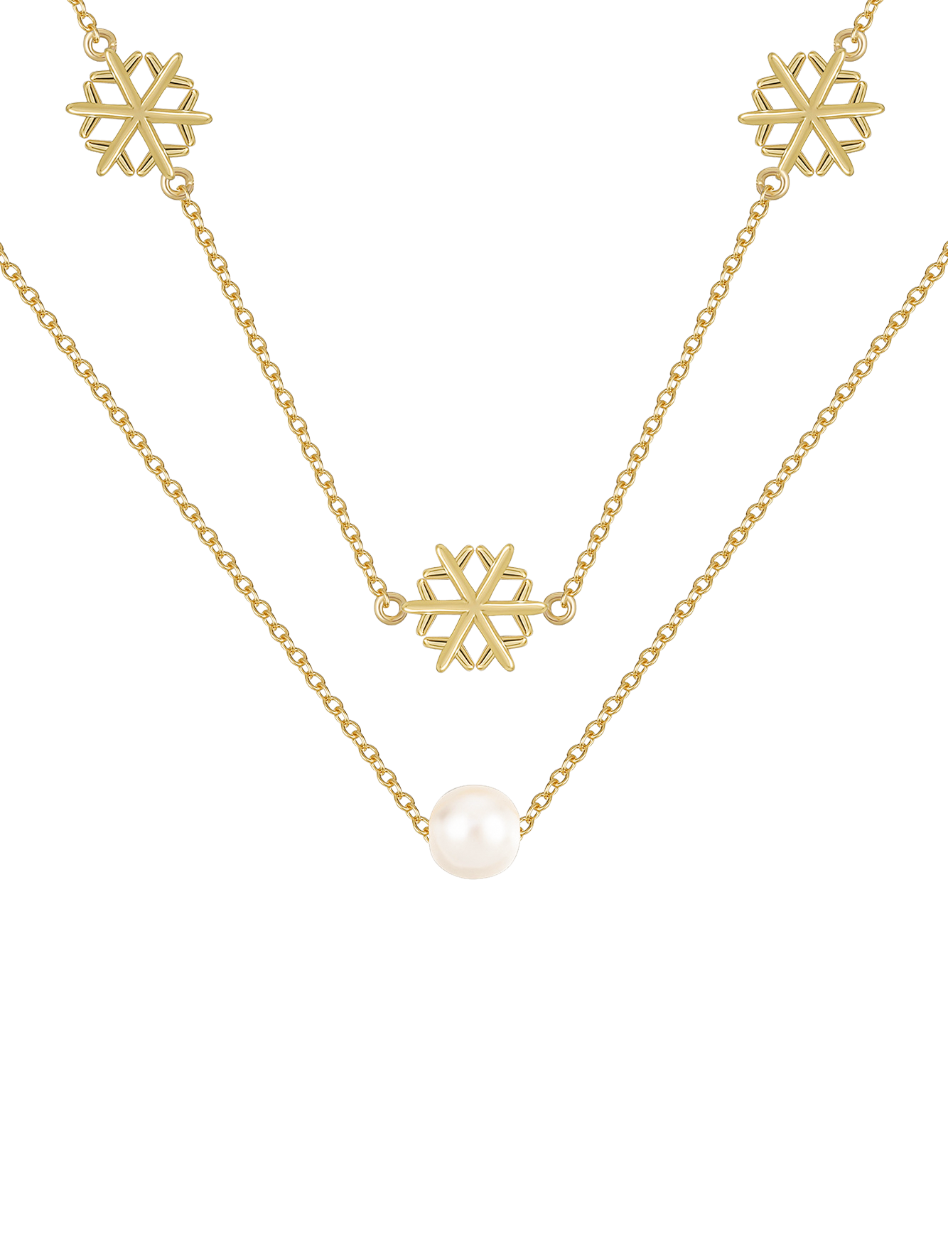 High-End Double-Layer Snowflake Chain Necklace