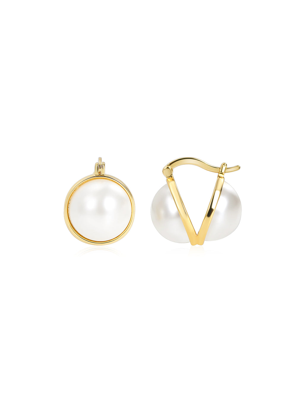 Double-Sided Faux Pearl Hoop Earrings