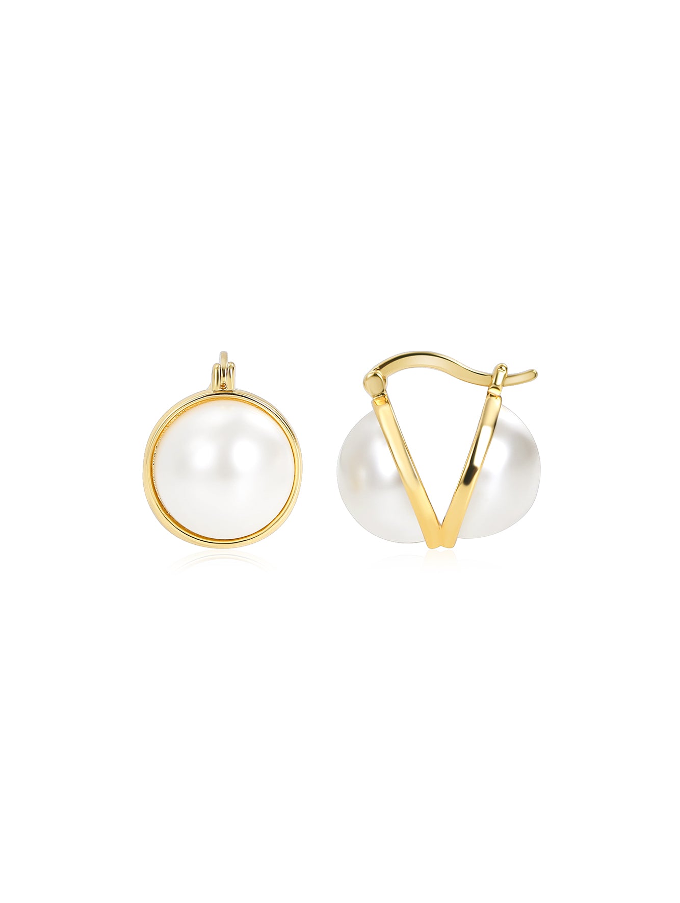 Double-Sided Faux Pearl Hoop Earrings