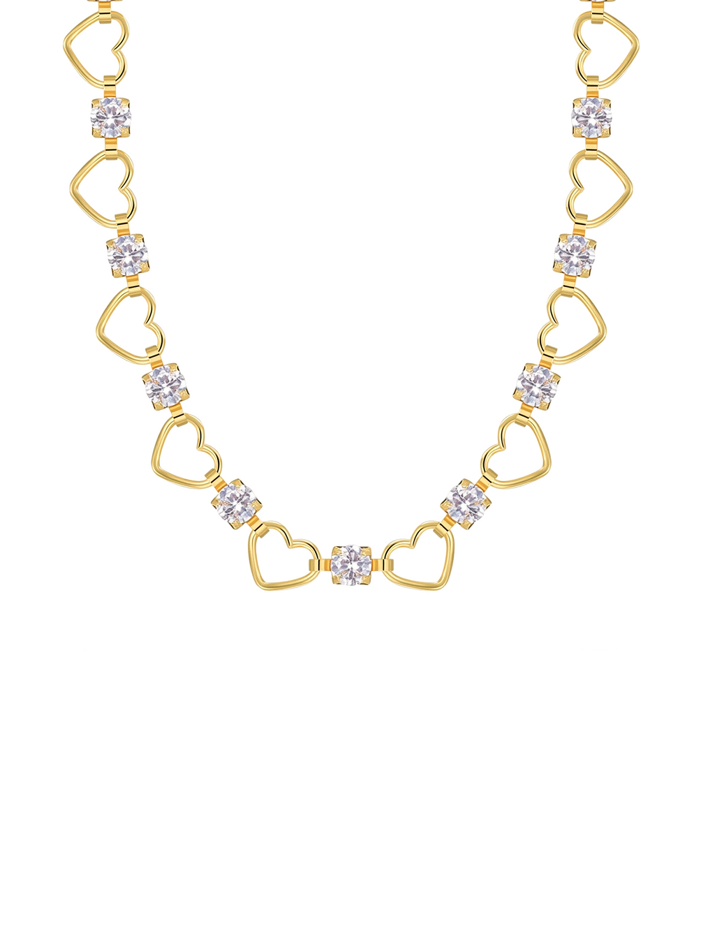 Luxe Hollow Heart Choker Necklace