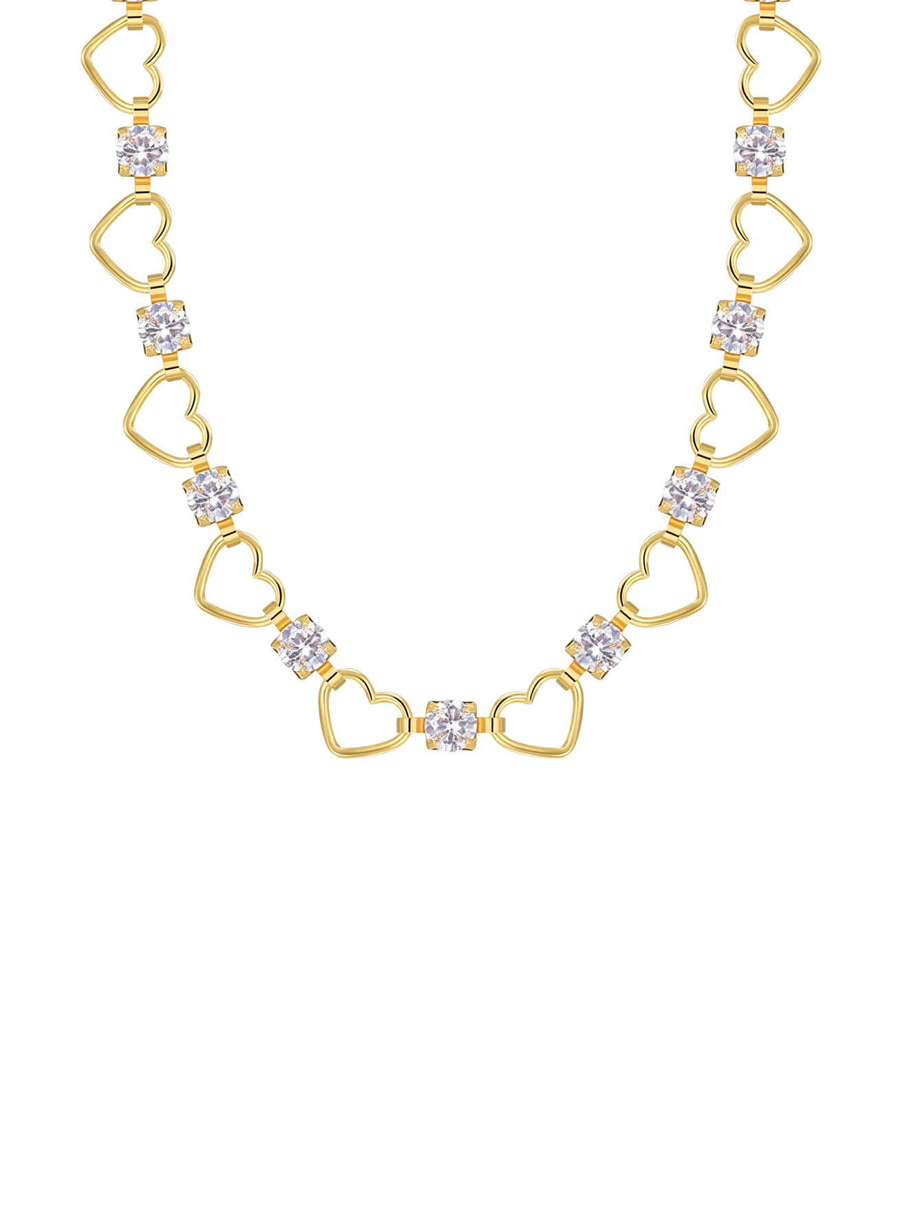 Luxe Hollow Heart Choker Necklace