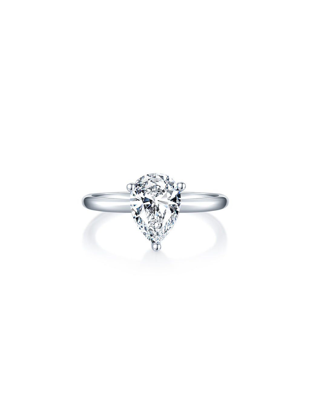 Classic Pear Moissanite Solitaire Ring