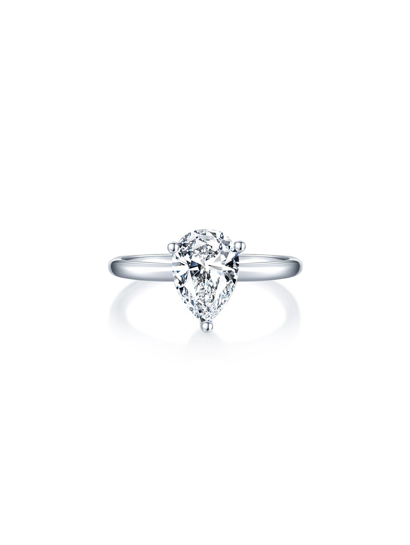 Classic Pear Moissanite Solitaire Ring