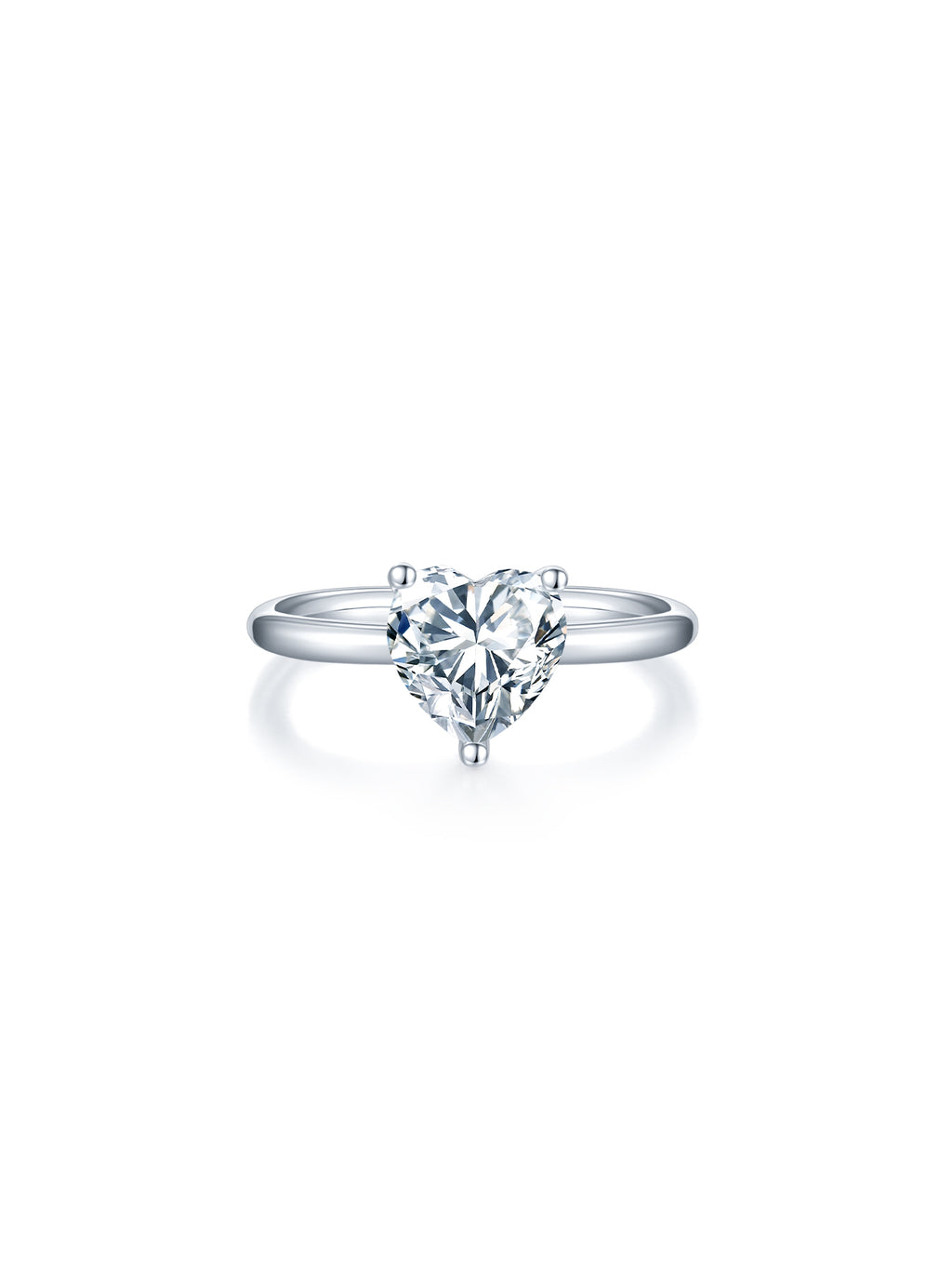 Classic Heart Moissanite Solitaire Ring