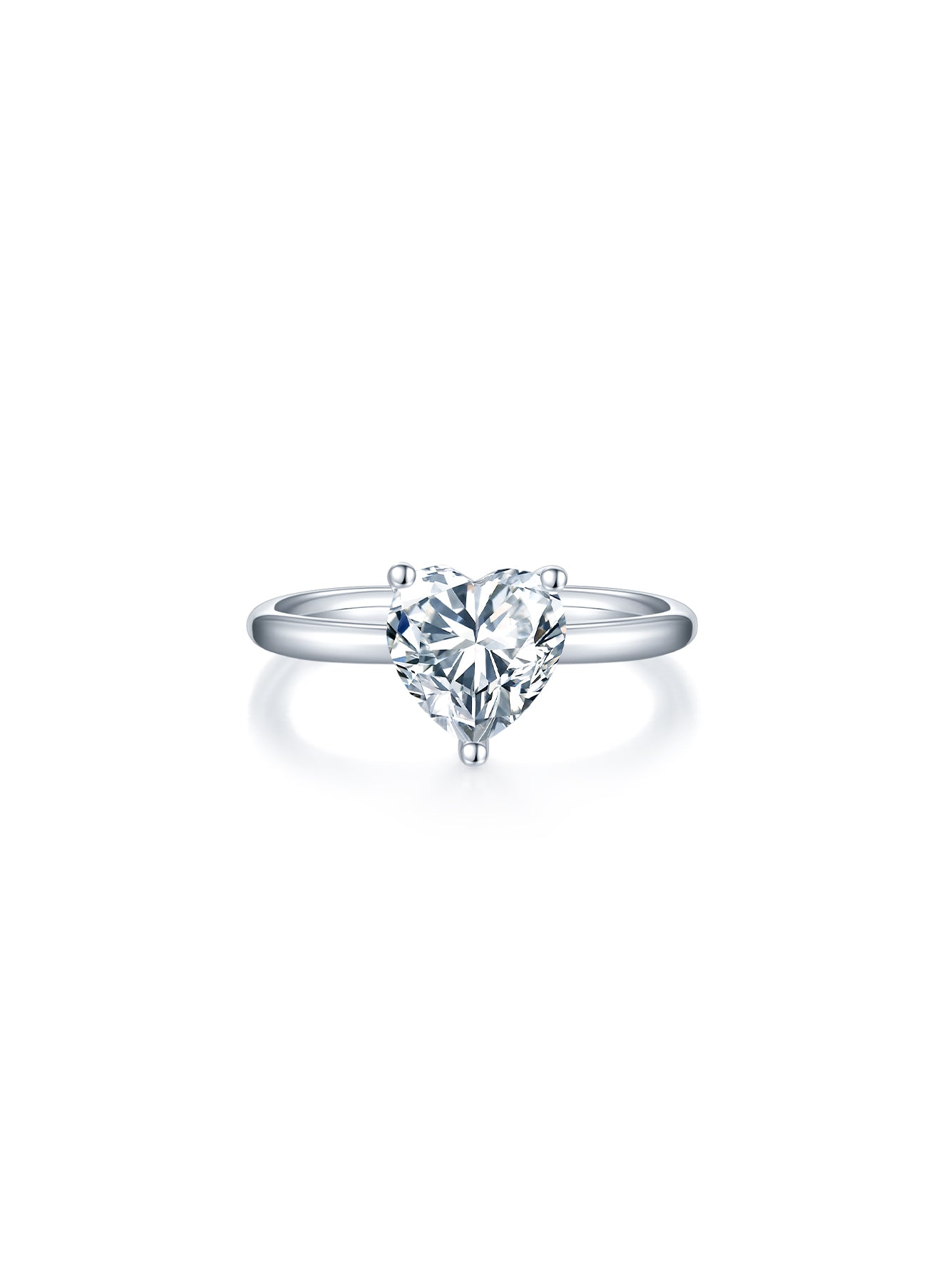 Classic Heart Moissanite Solitaire Ring