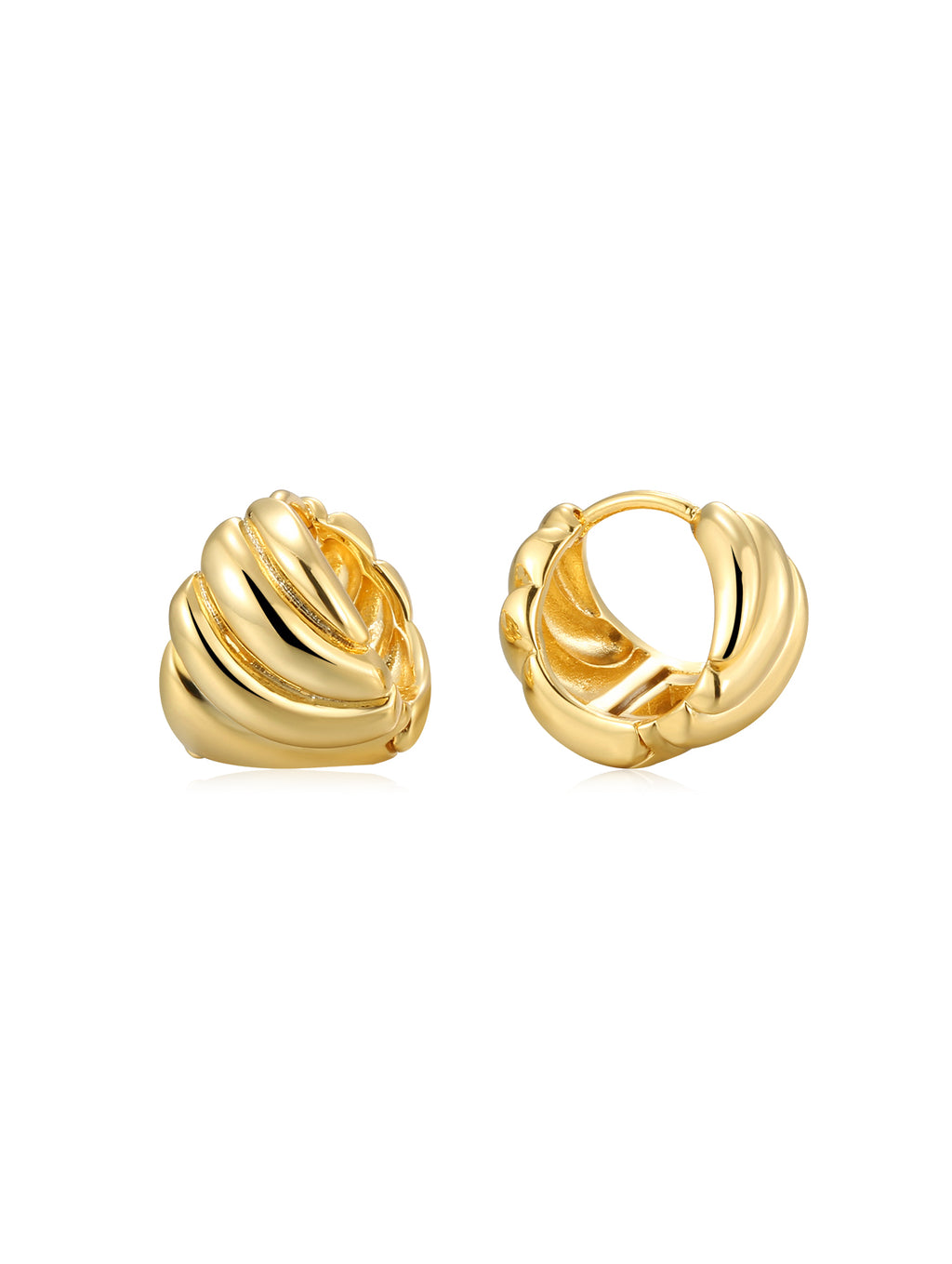 Glossy Croissant-Inspired Hoop Earrings