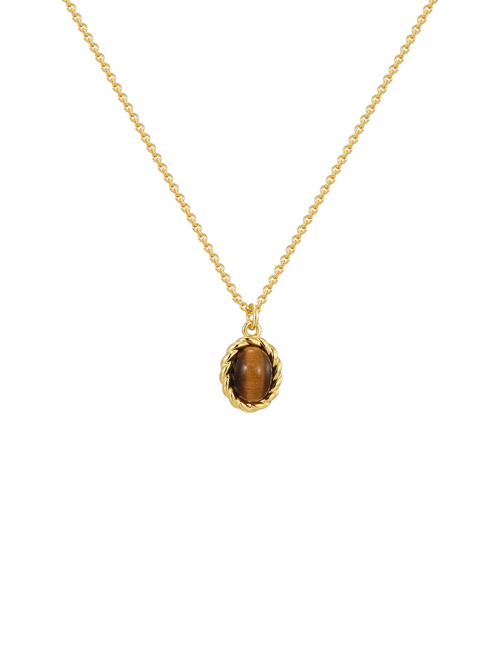 Oval Tiger's Eye Pendant Necklace