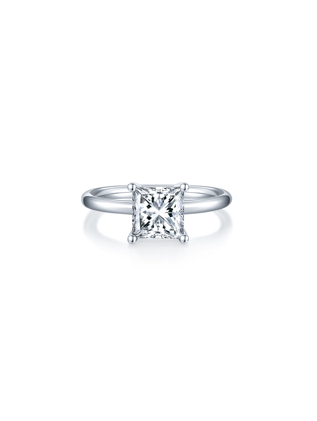 Classic Princess Cut Moissanite Solitaire Ring