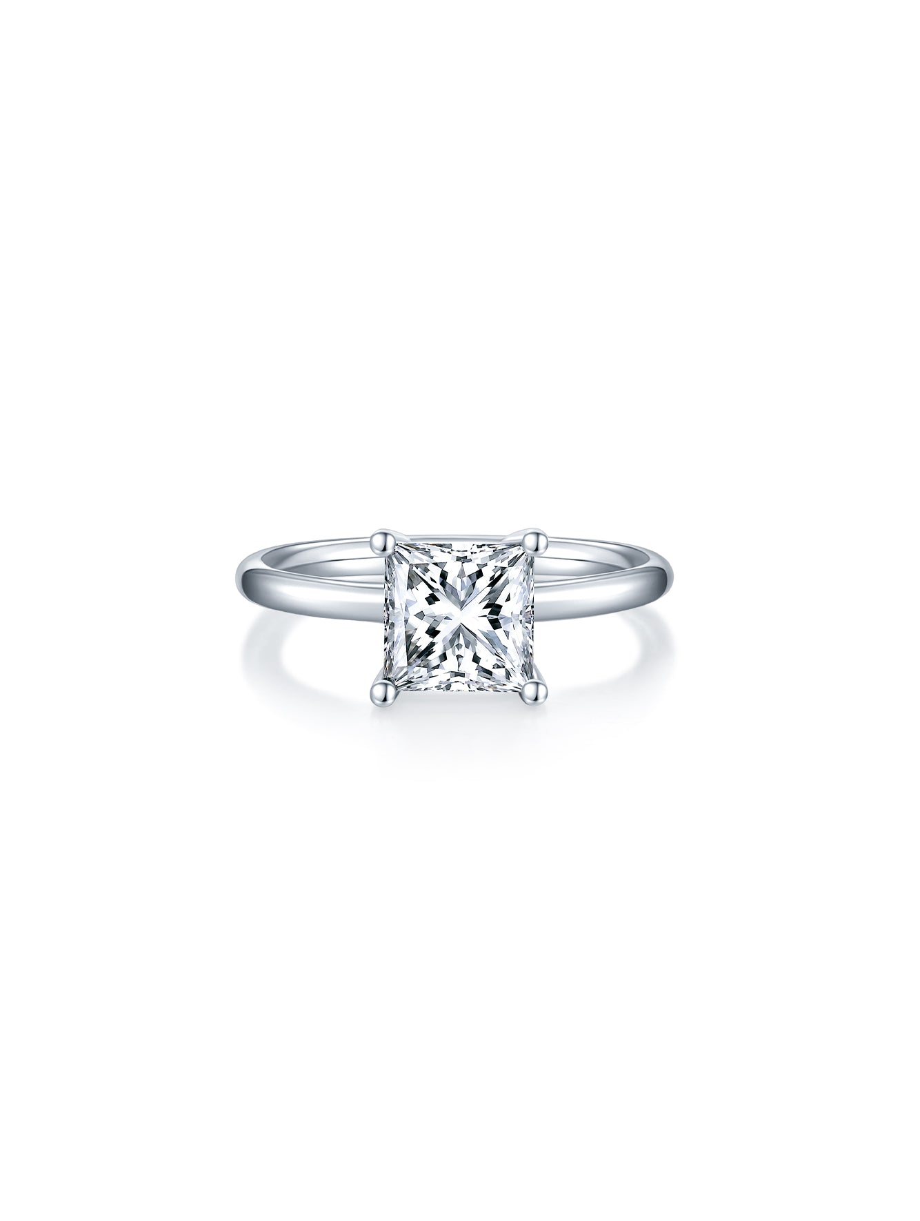 Classic Princess Cut Moissanite Solitaire Ring