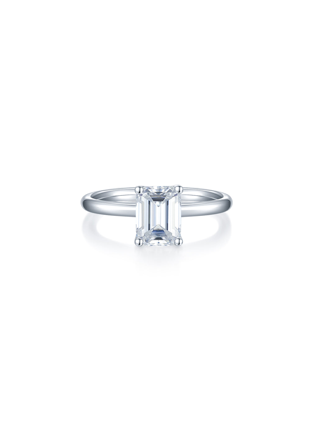 Classic Emerald-Cut Moissanite Solitaire Ring