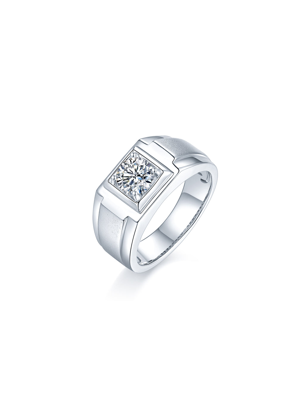 Men’s 1ct D Color Moissanite Wide Band Ring